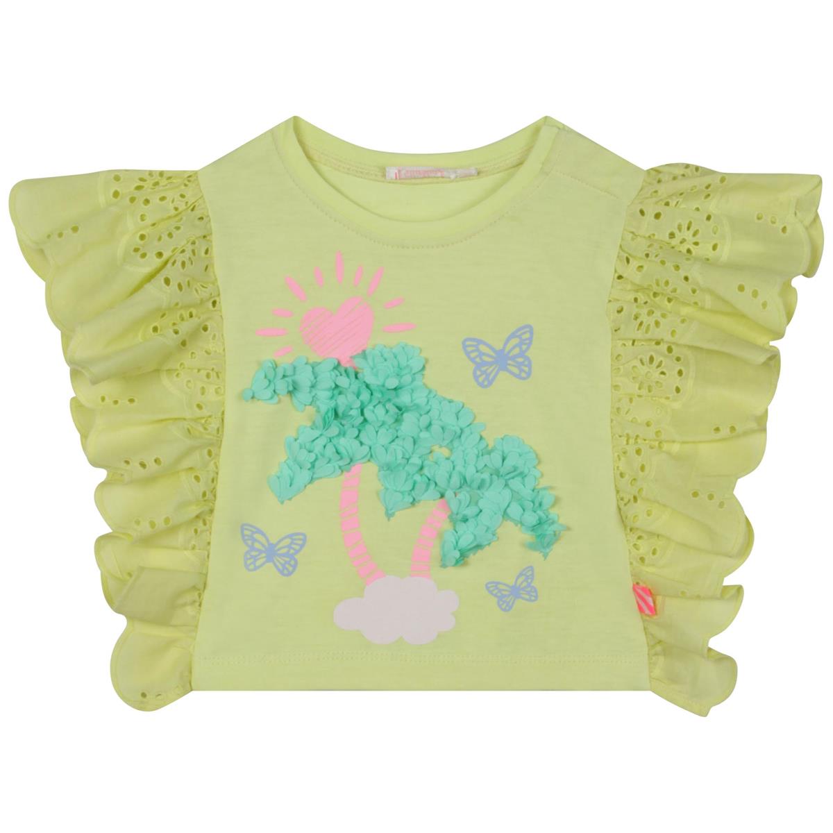 Girls Yellow Ruffled T-Shirt