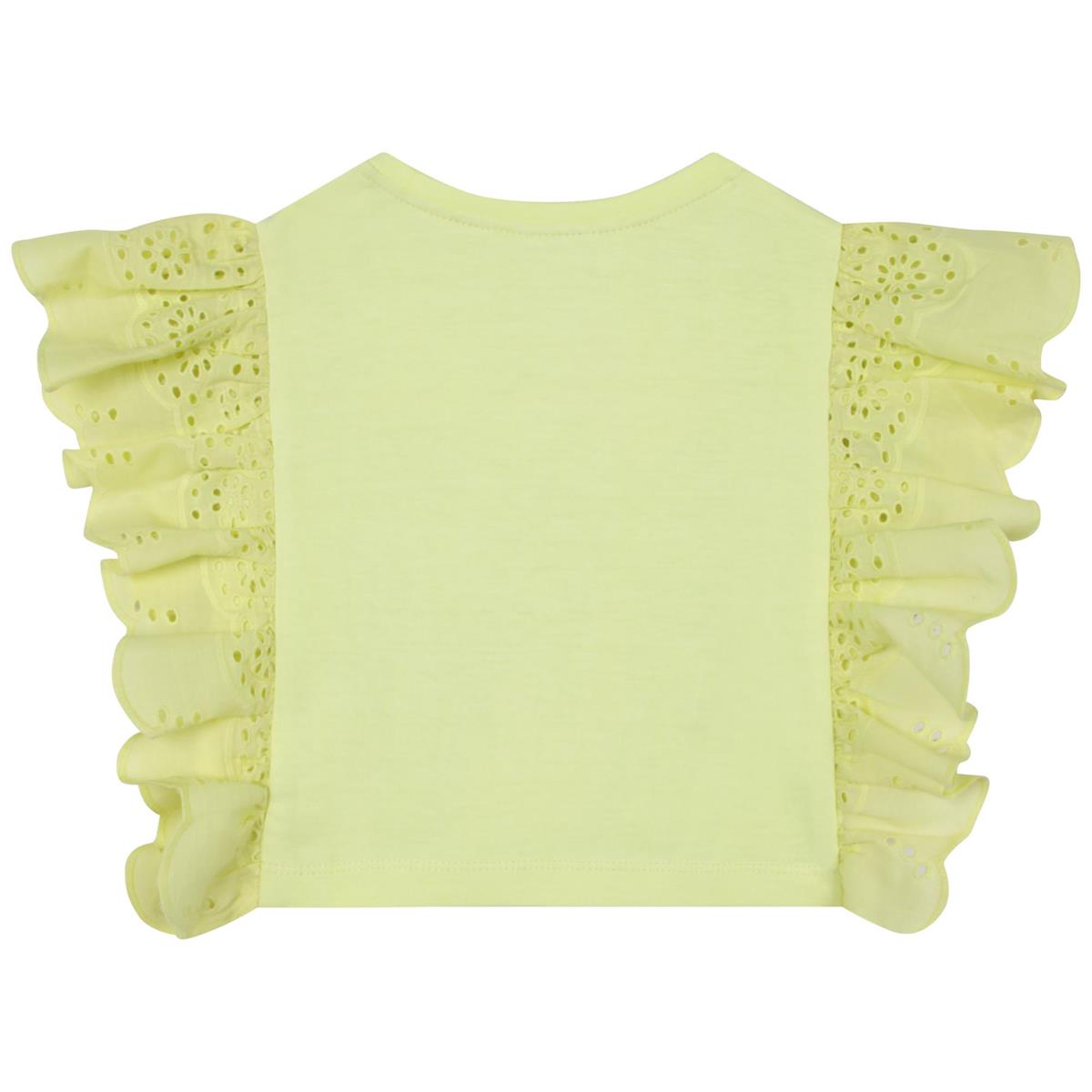 Girls Yellow Ruffled T-Shirt