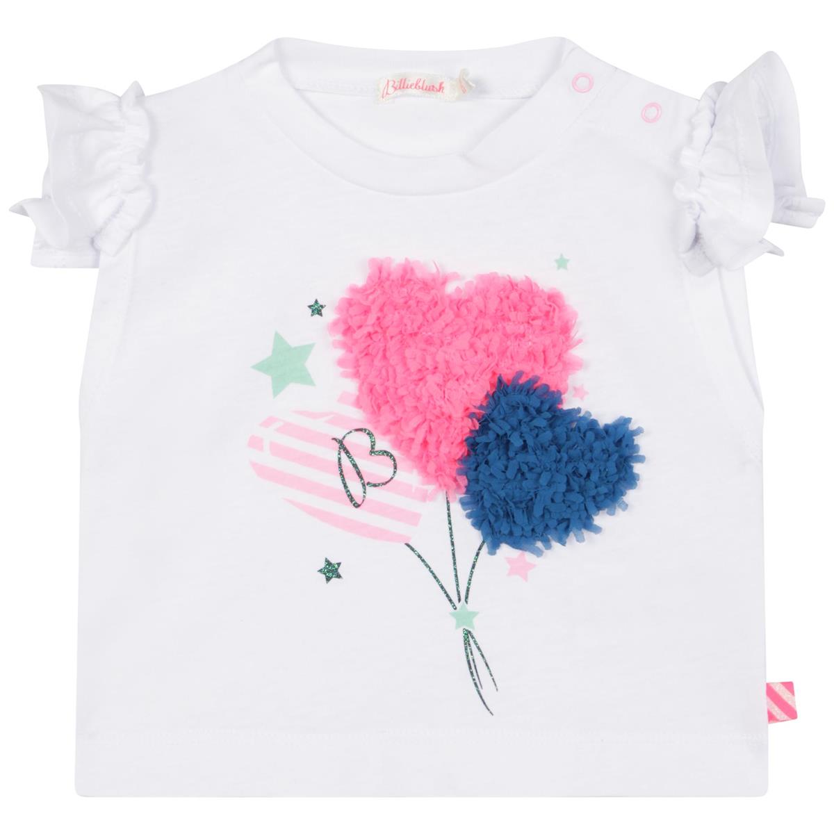 Baby Girls White Heart T-Shirt