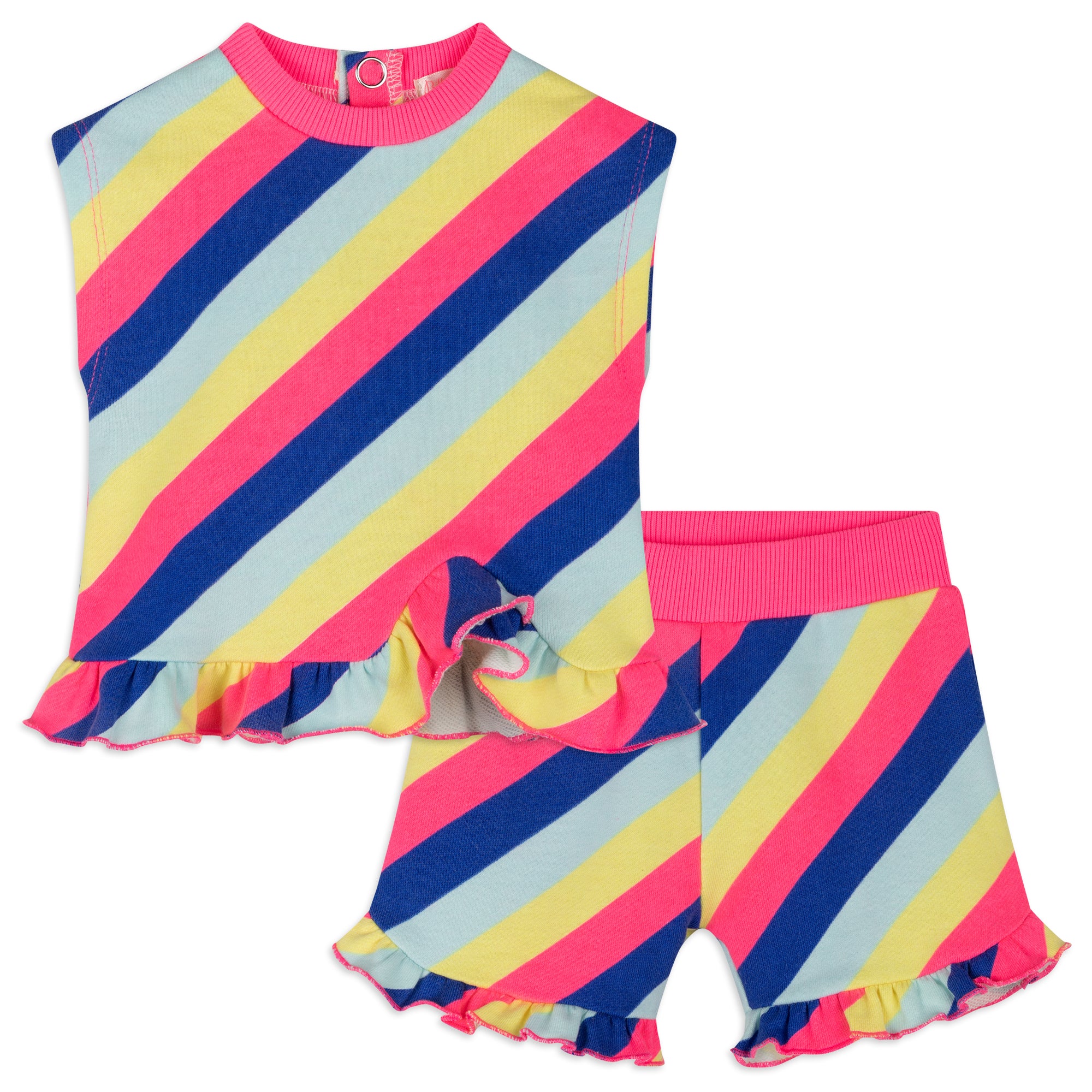 Baby Girls Multicolor Stripe Cotton Set