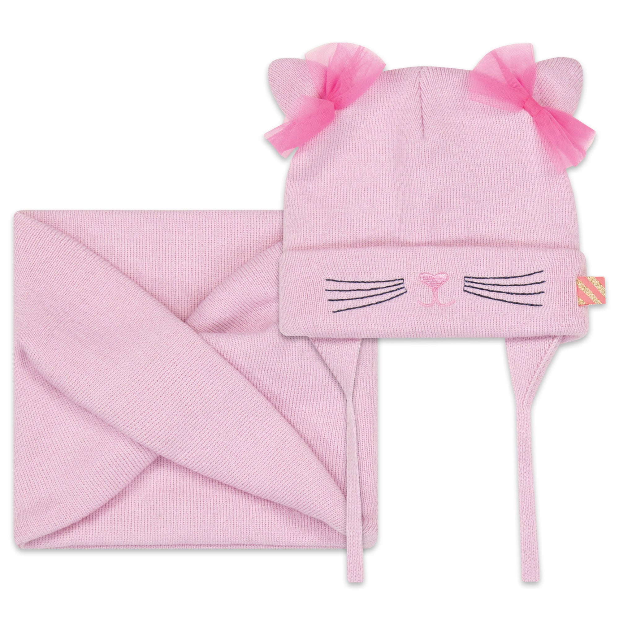 Girls Pink Hat & Scarf Set