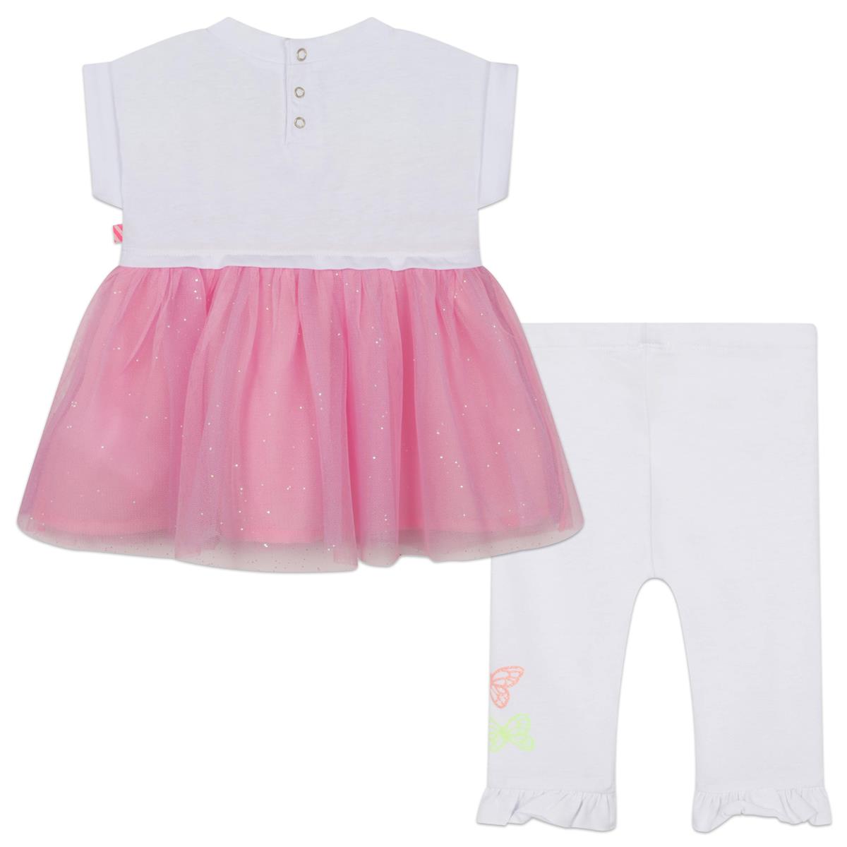 Baby Girls White Dress & Leggings