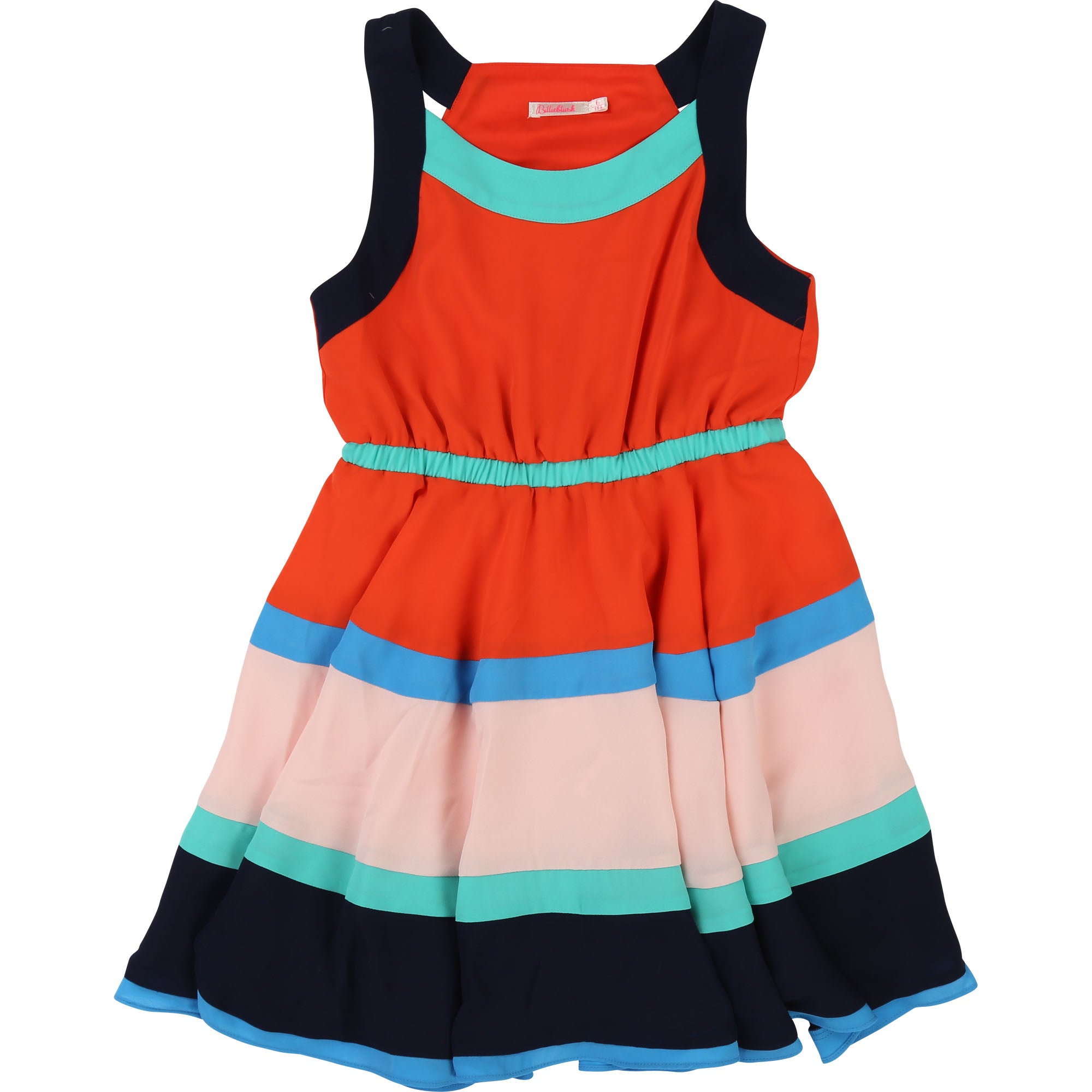 Girls Orange Collect Waist Dress