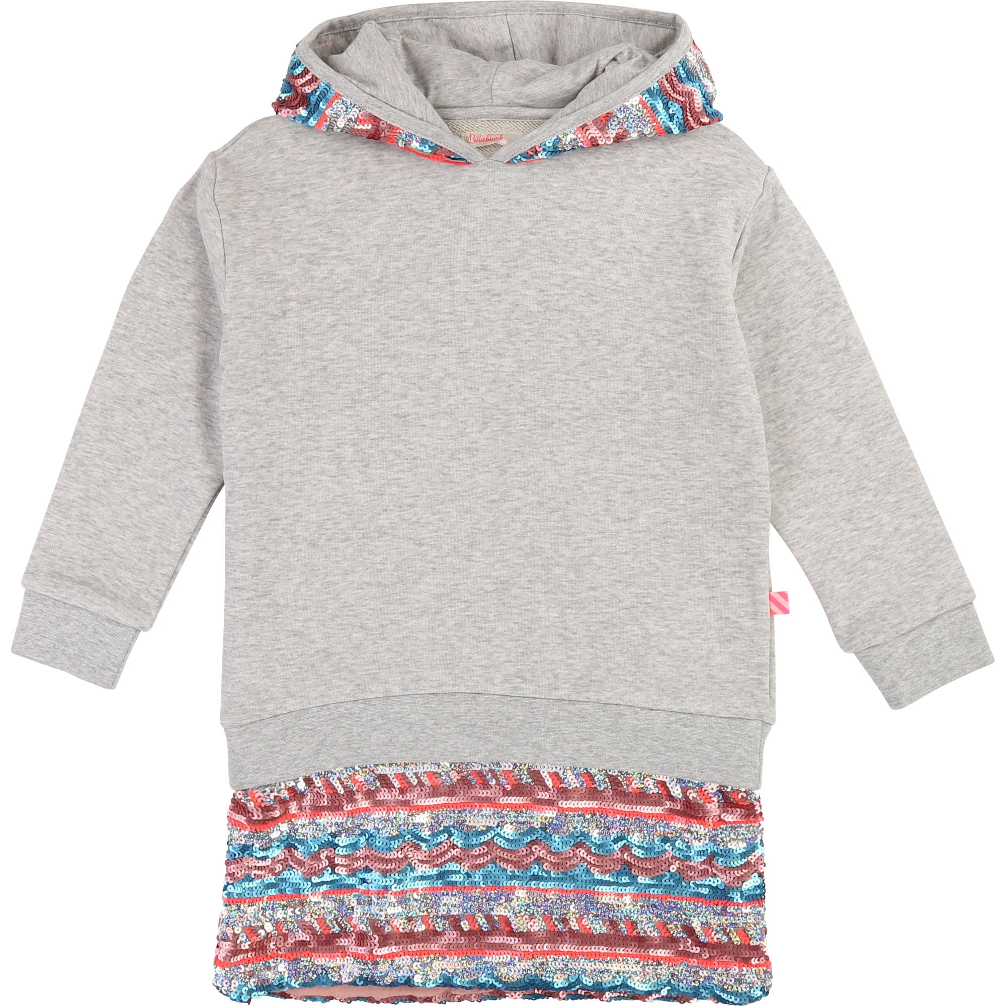 Girls Grey Hooded Cotton Dress