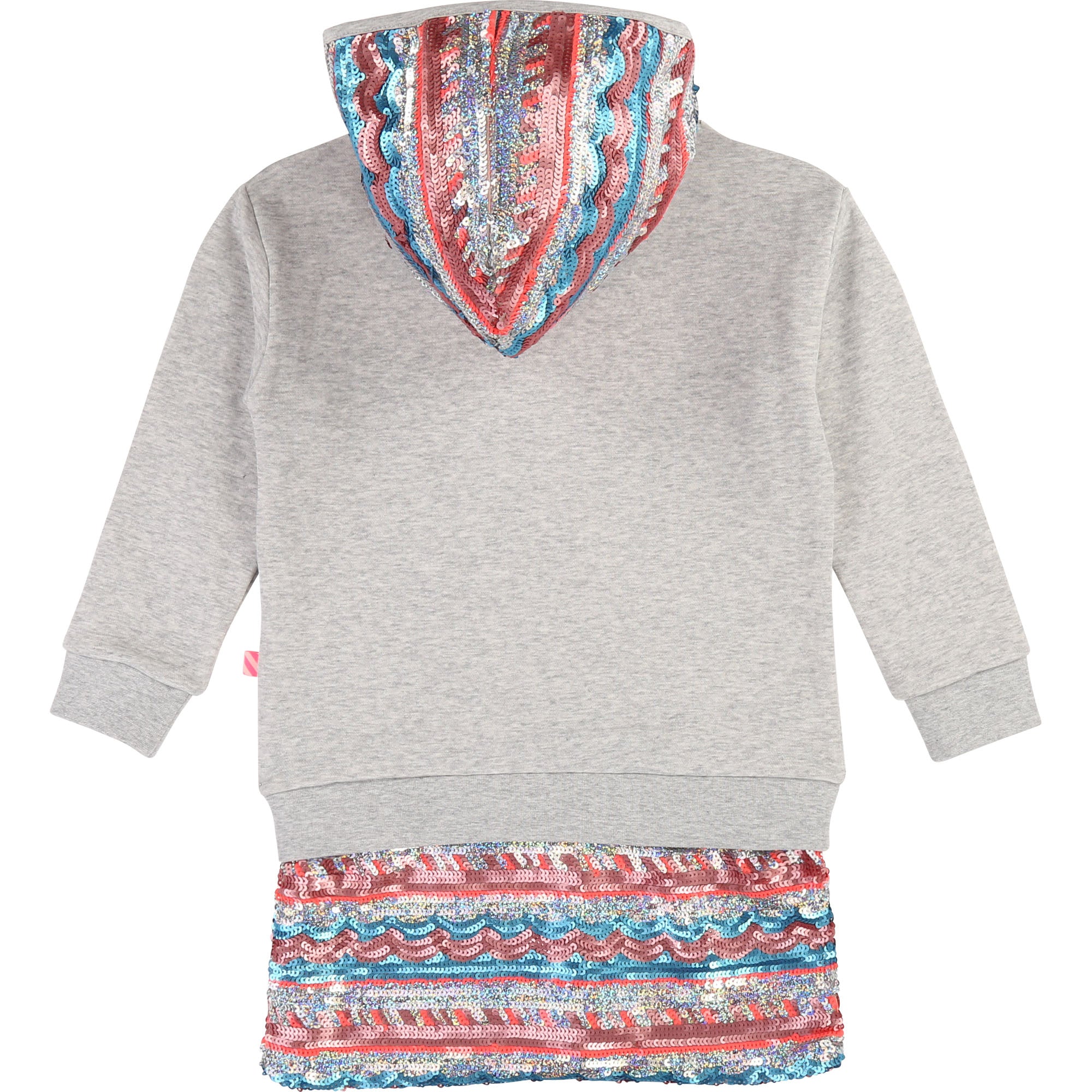 Girls Grey Hooded Cotton Dress