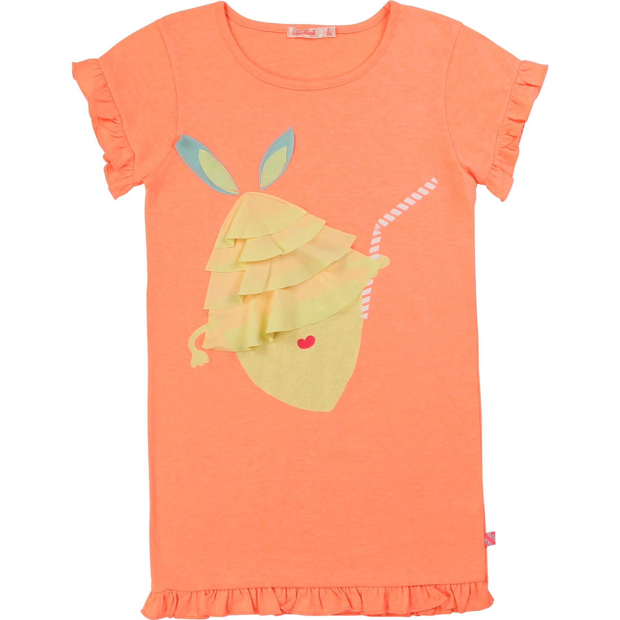 Girls Orange Pattern Cotton Dress