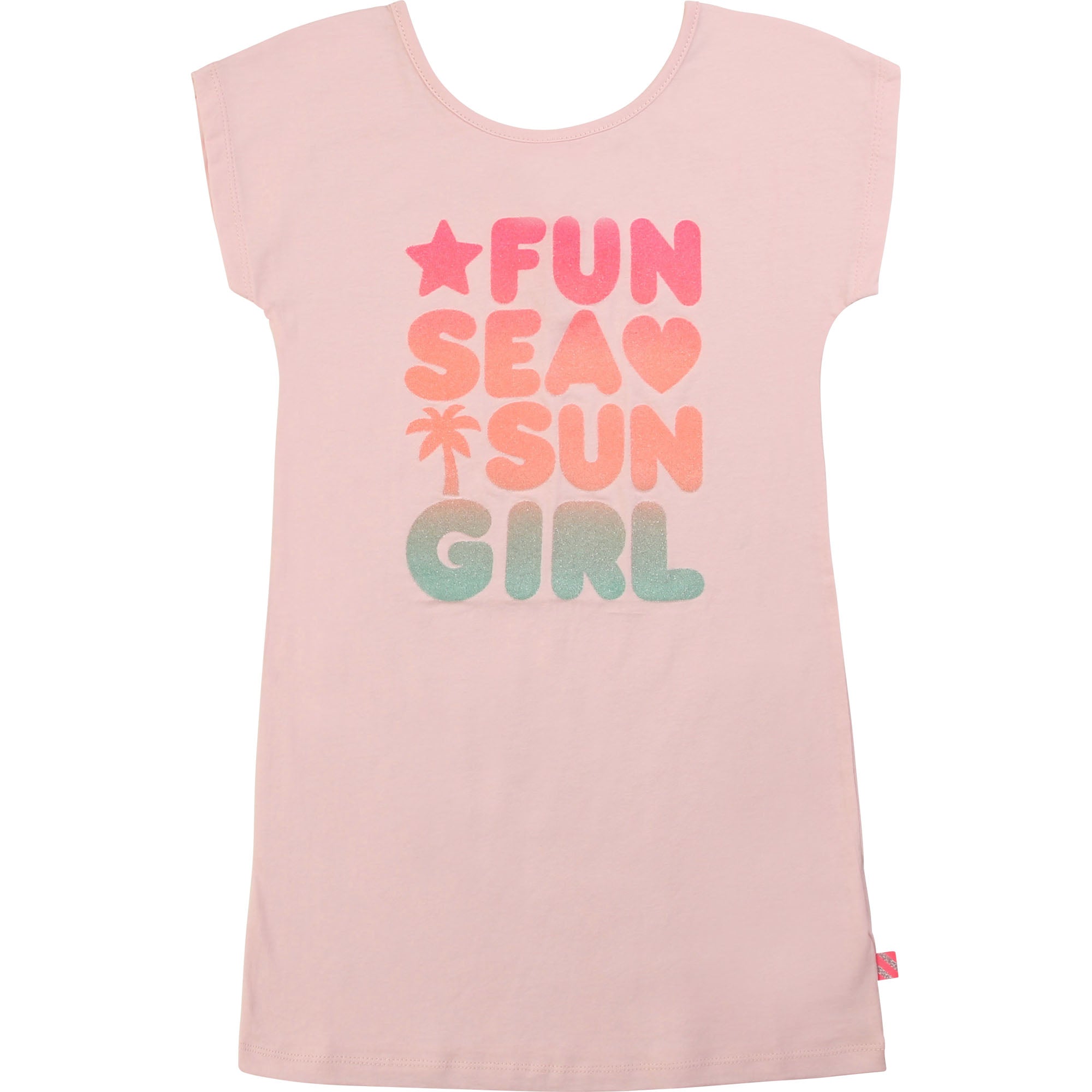 Girls Pink Logo Cotton Dress