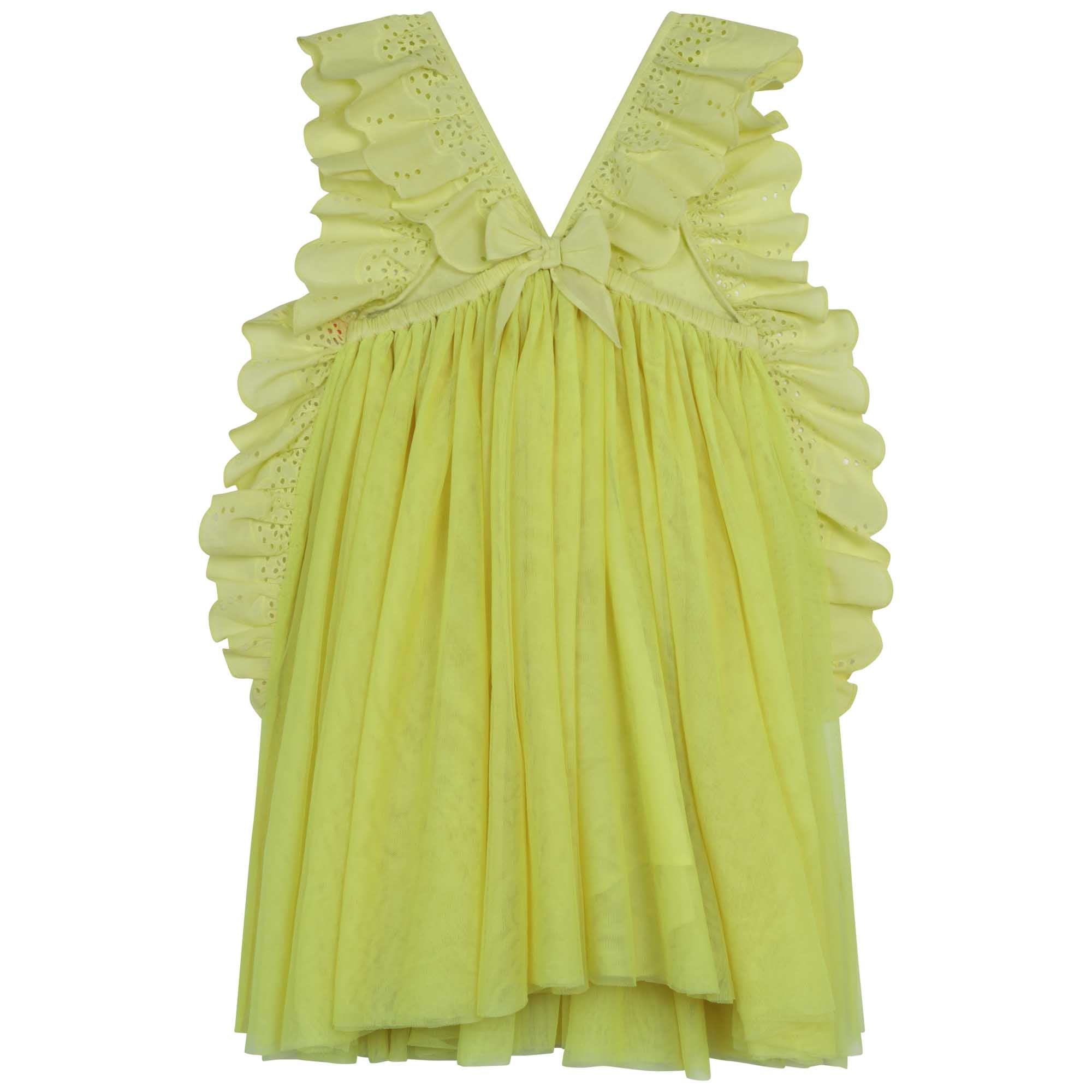 Girls Green Embroidered Dress