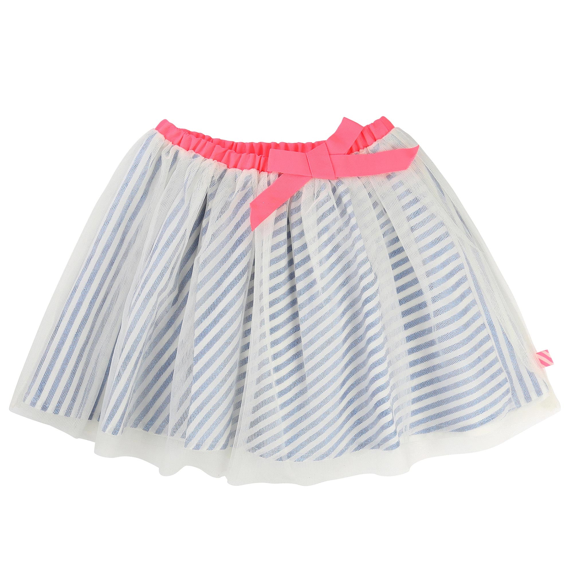 Girls Blue Cotton & Tulle Skirt