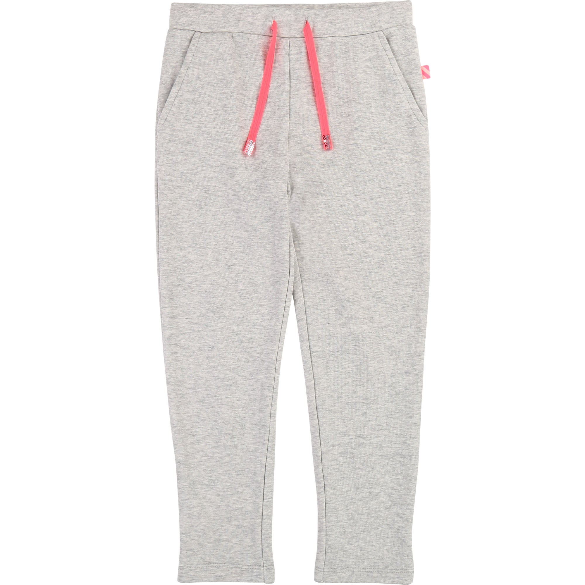 Girls Grey Drawstring Cotton Trousers