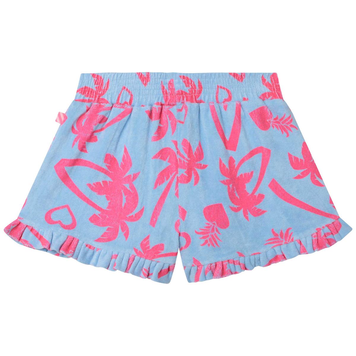 Girls Blue Printed Shorts