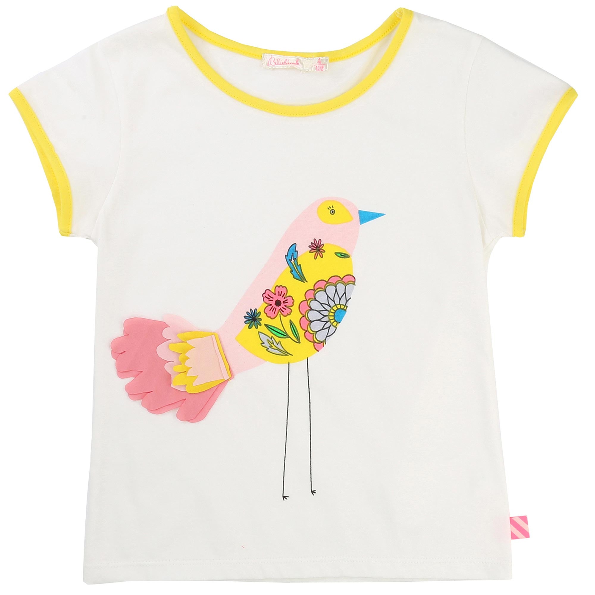 Girls White Jersey Bird T-Shirt