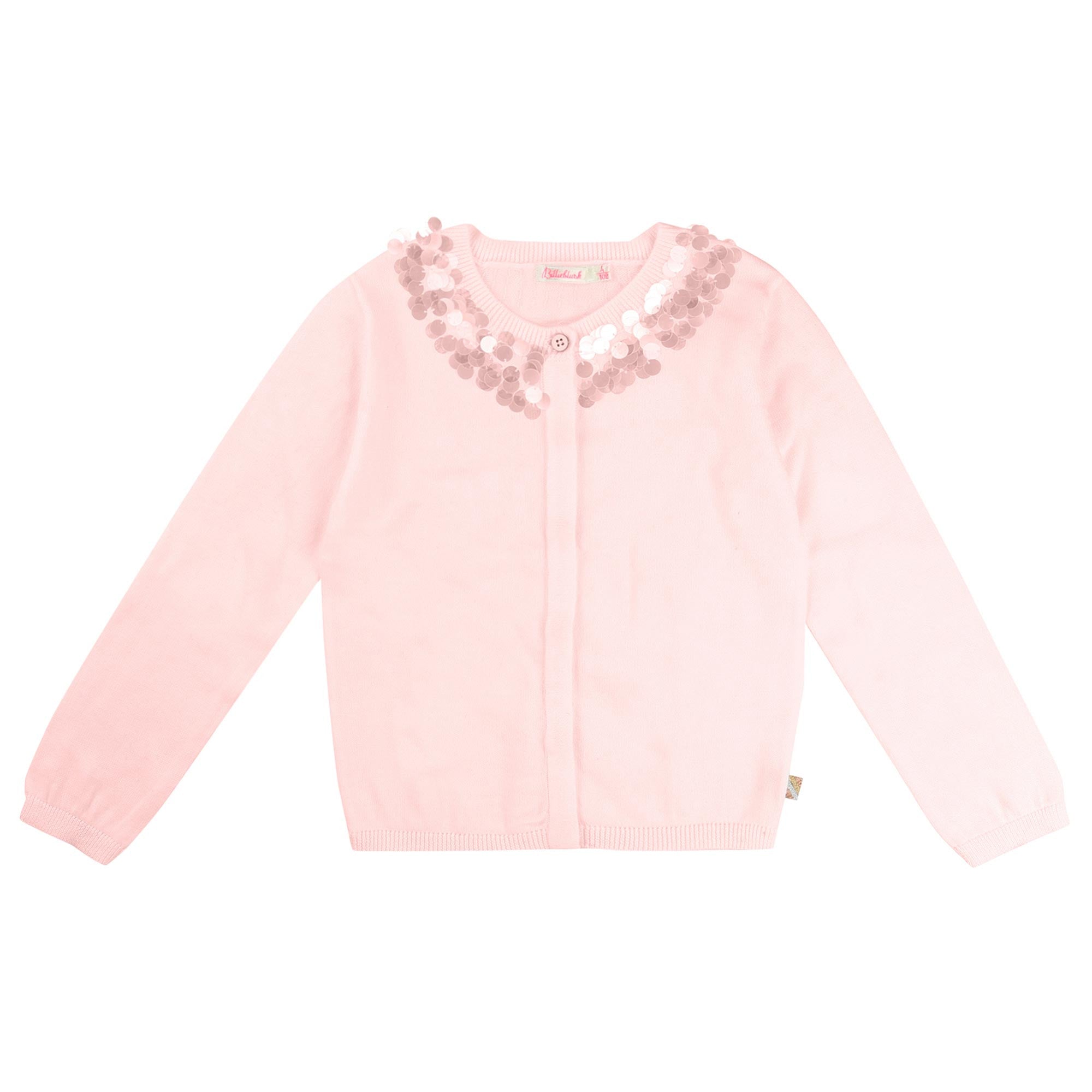 Girls Pink Cotton Knit Cardigan