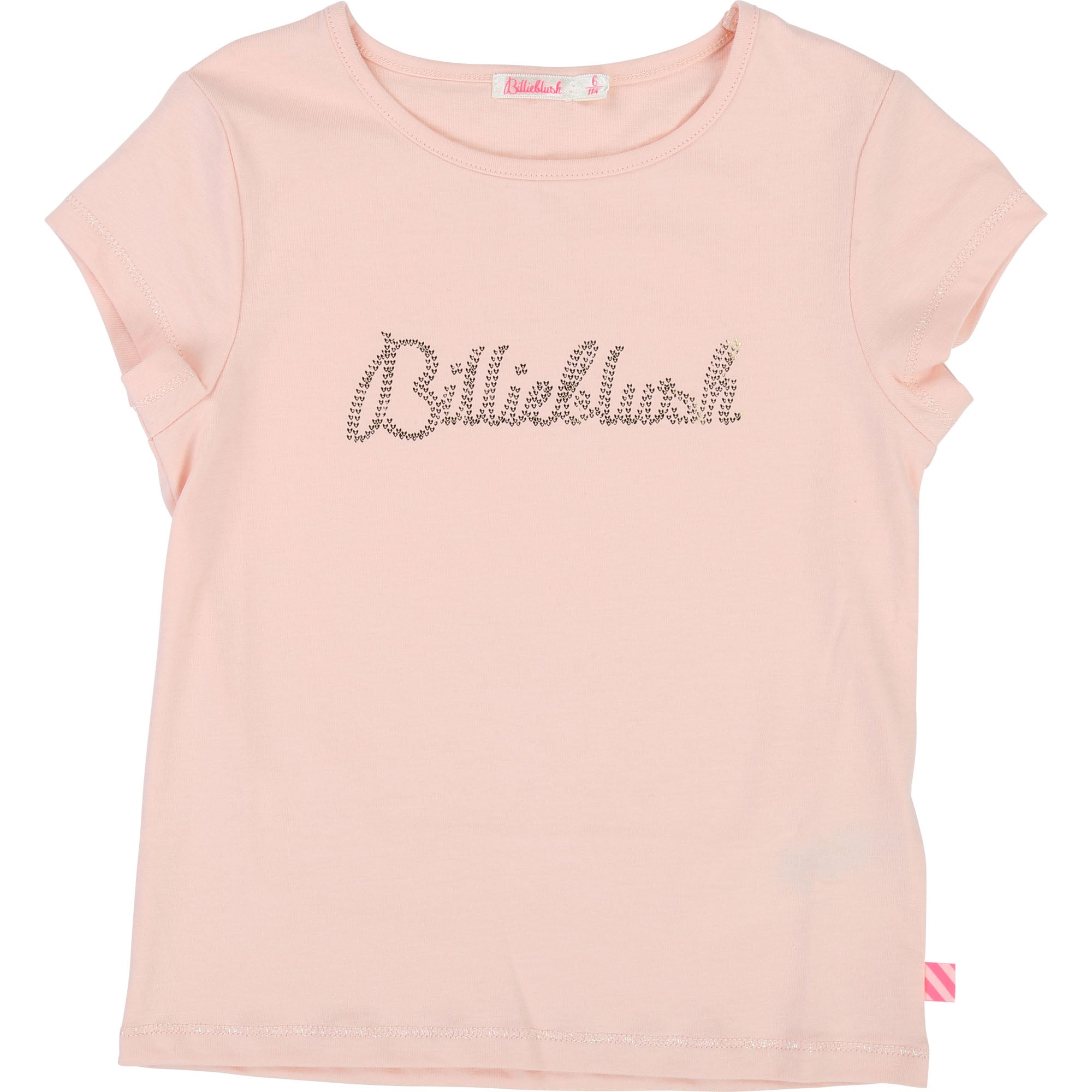 Girls Light Pink Logo Cotton T-shirt