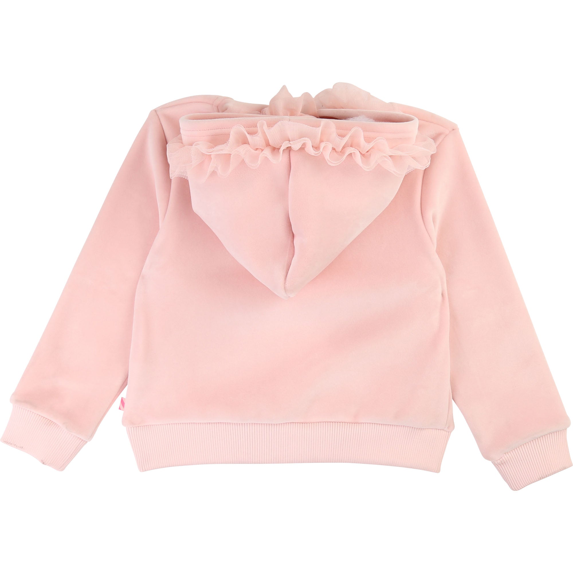 Girls Pink Lace Hooded Sweatshirt