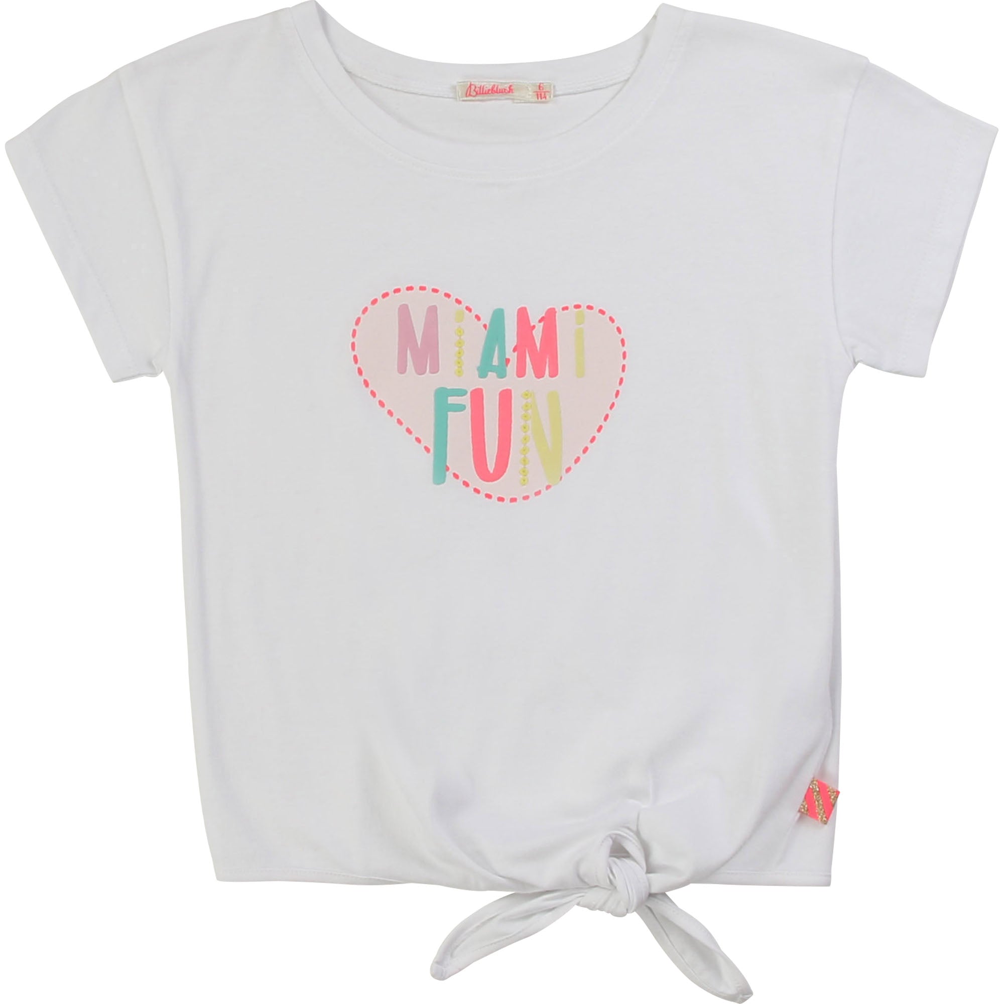 Girls White Cotton T-shirt