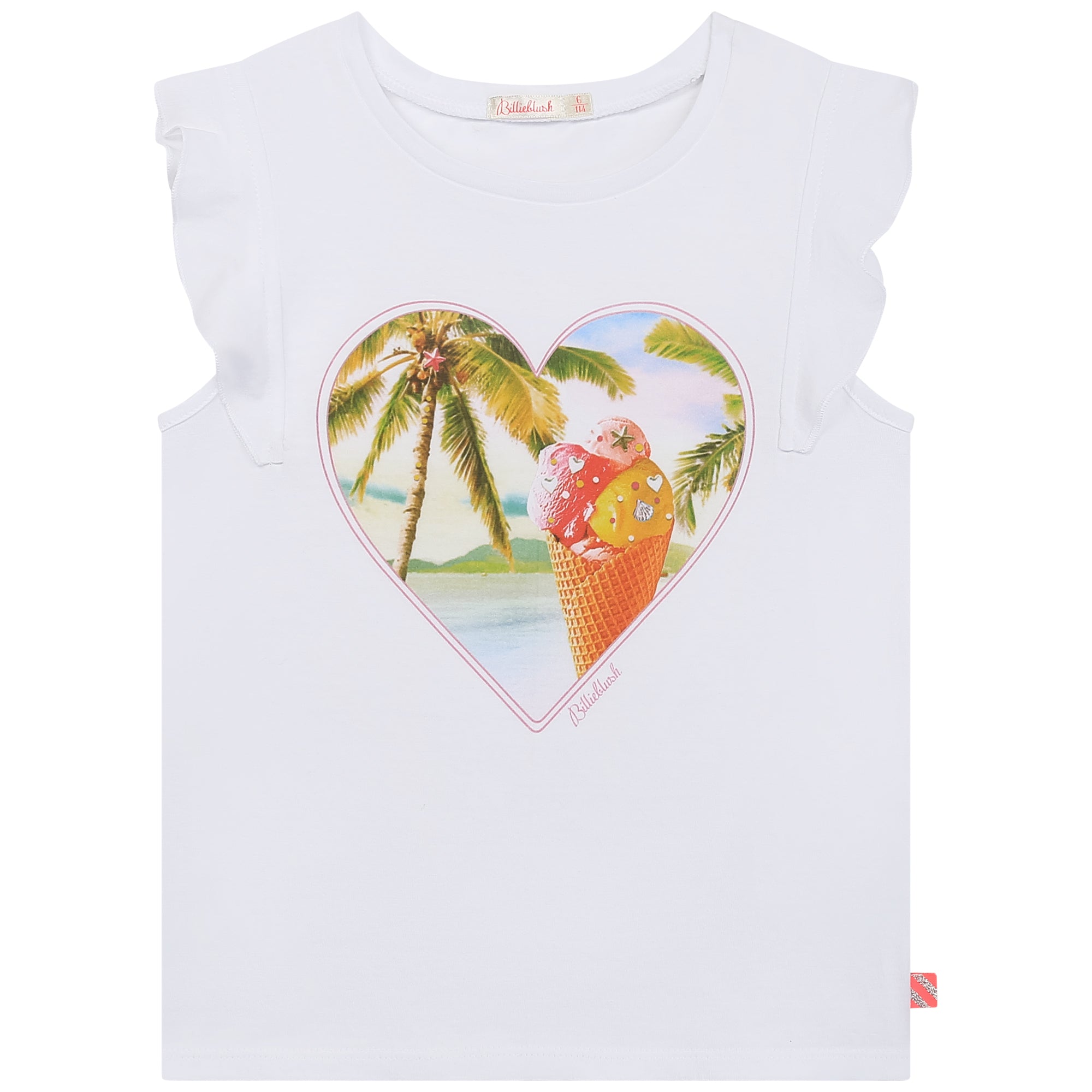 Girls White Cotton T-Shirt