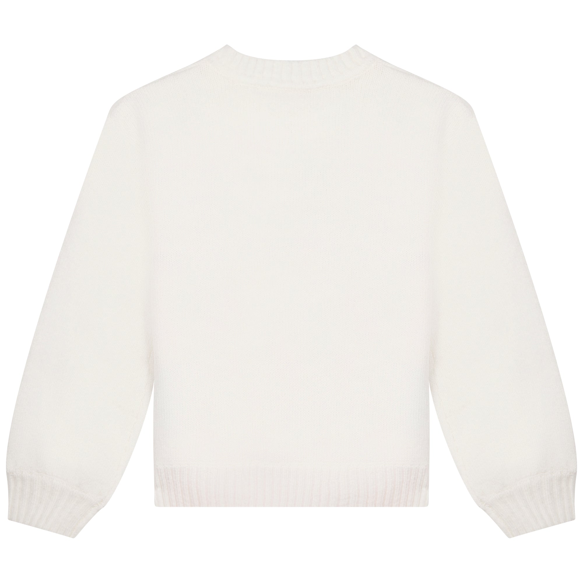 Girls White Heart Sweater