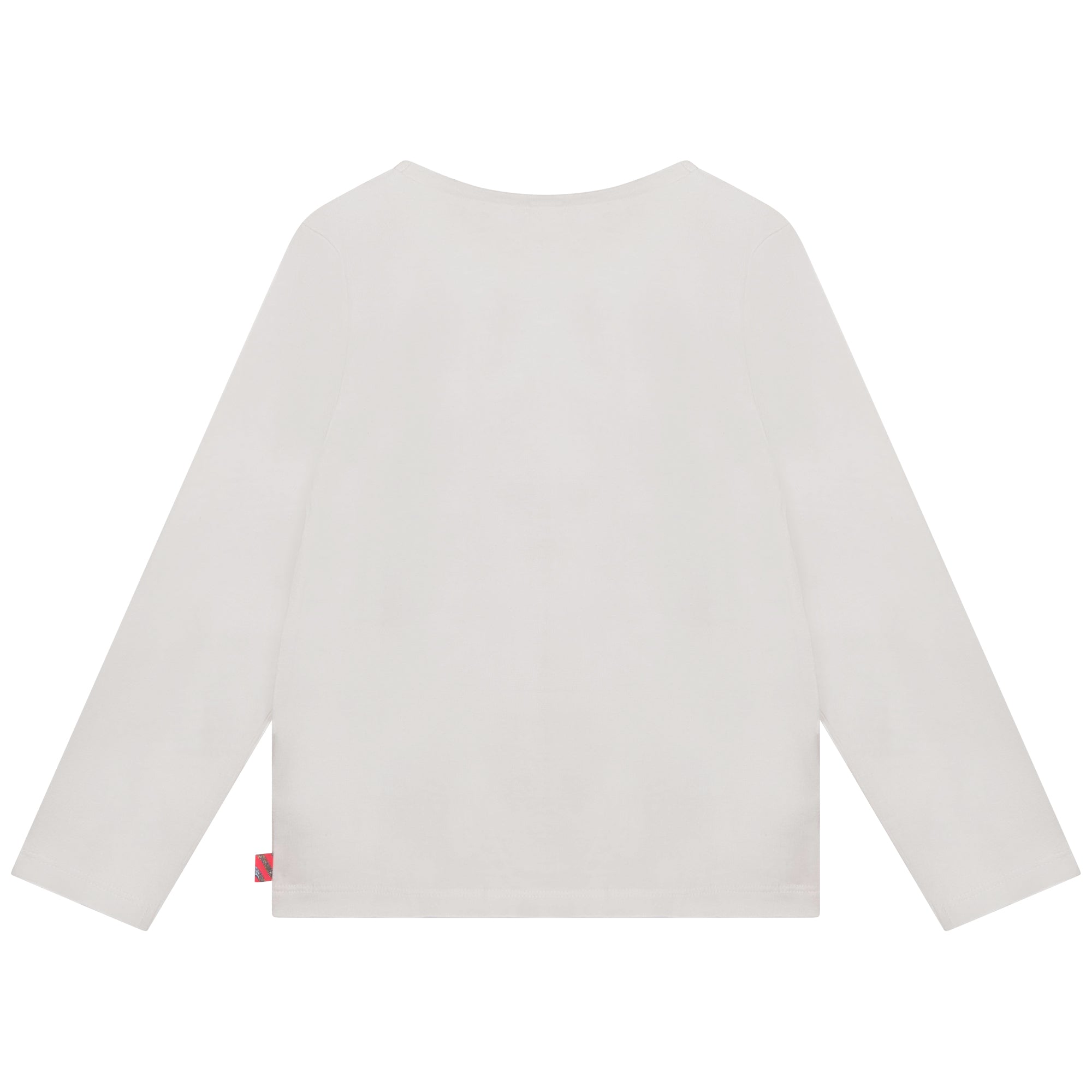 Girls White Sequin Cotton T-Shirt
