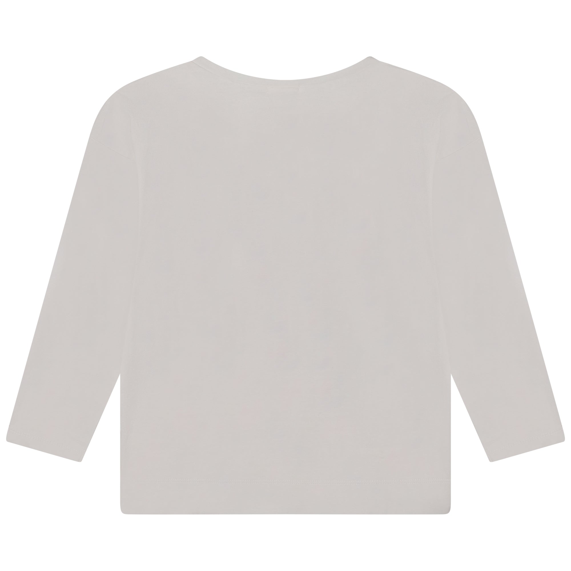 Girls White Printed Cotton T-Shirt
