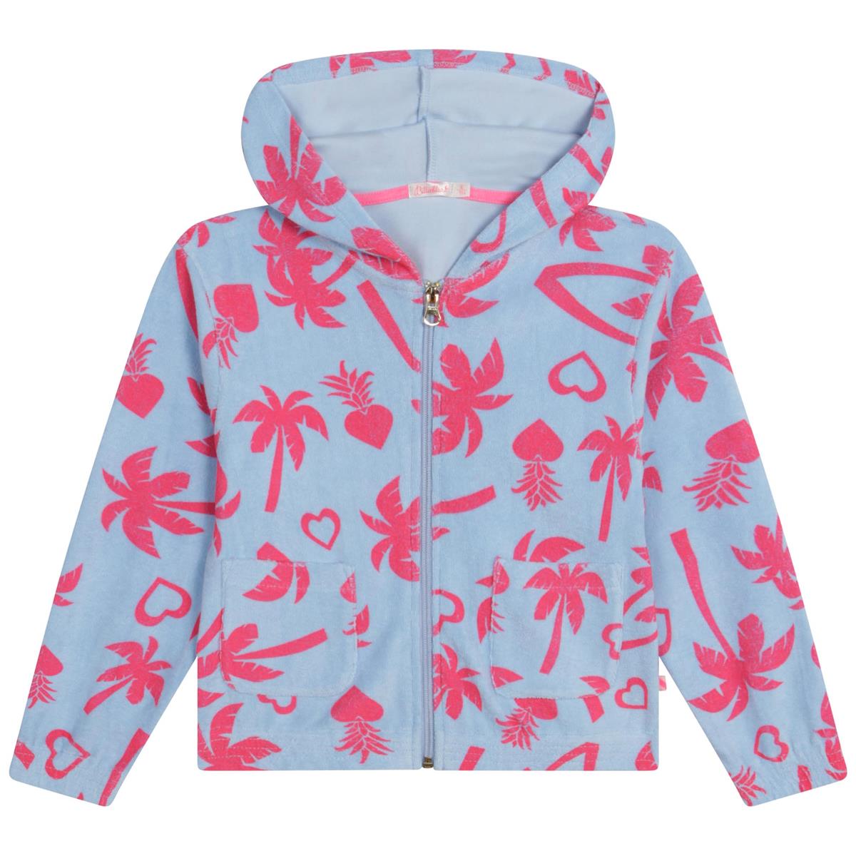 Girls Blue Zip-Up Top