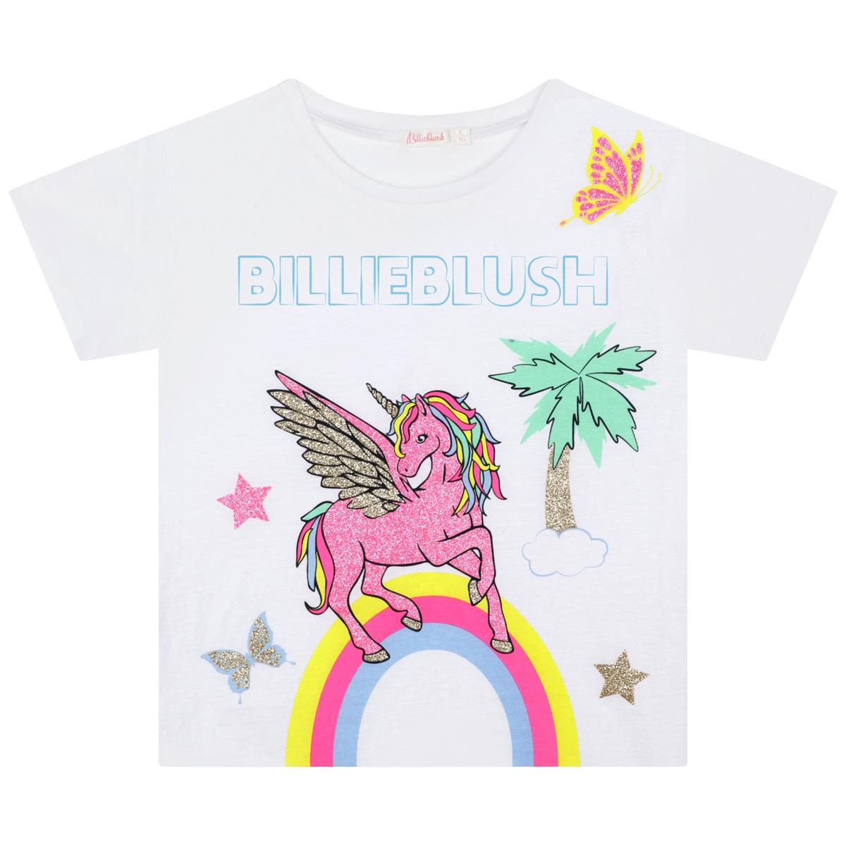 Girls White Printed T-Shirt