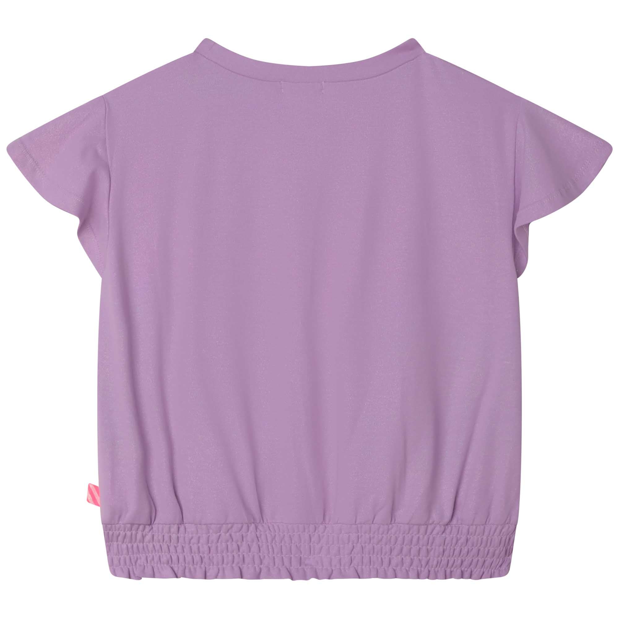 Girls Purple Logo Cotton T-Shirt