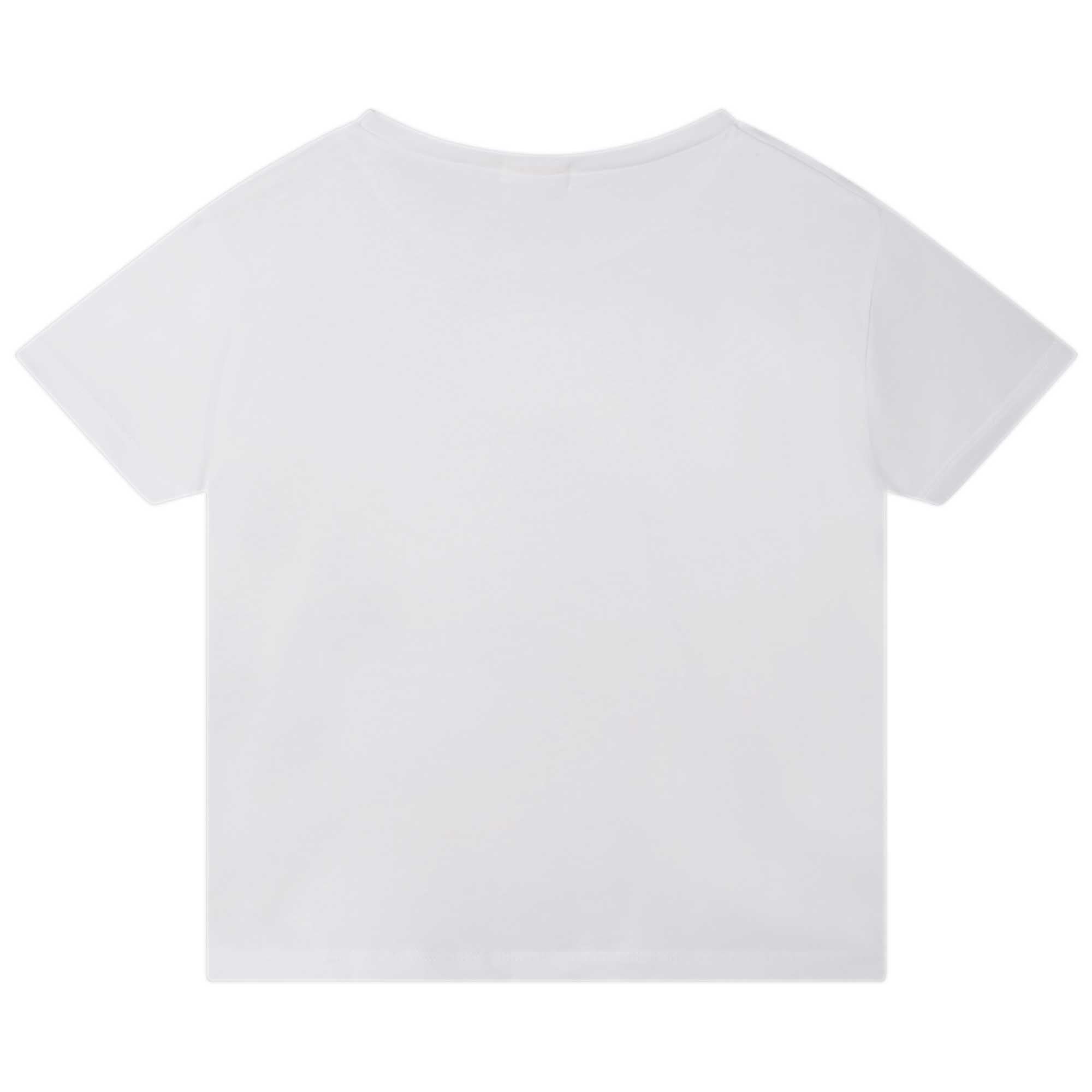 Girls White Cotton T-Shirt