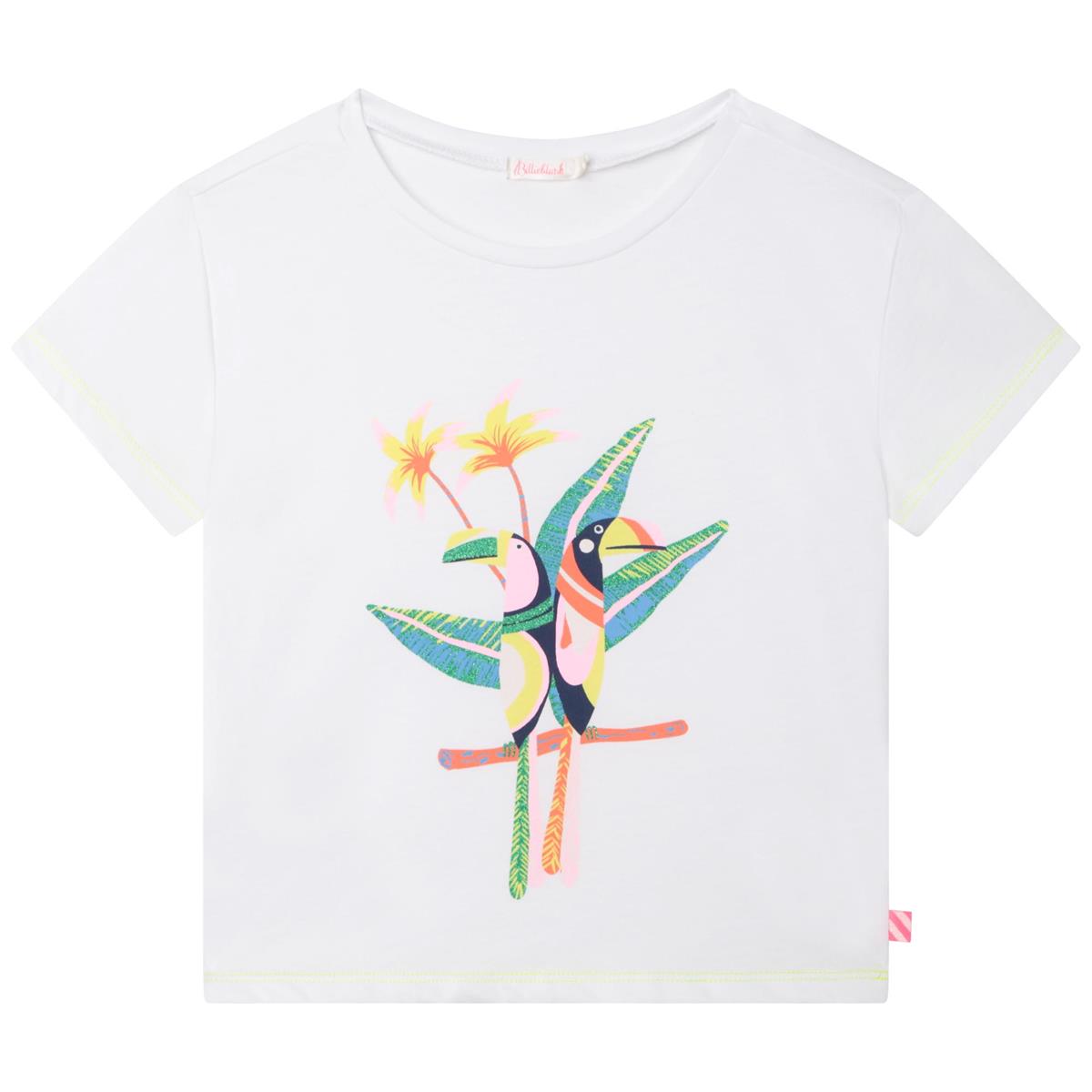 Girls White Printed T-Shirt