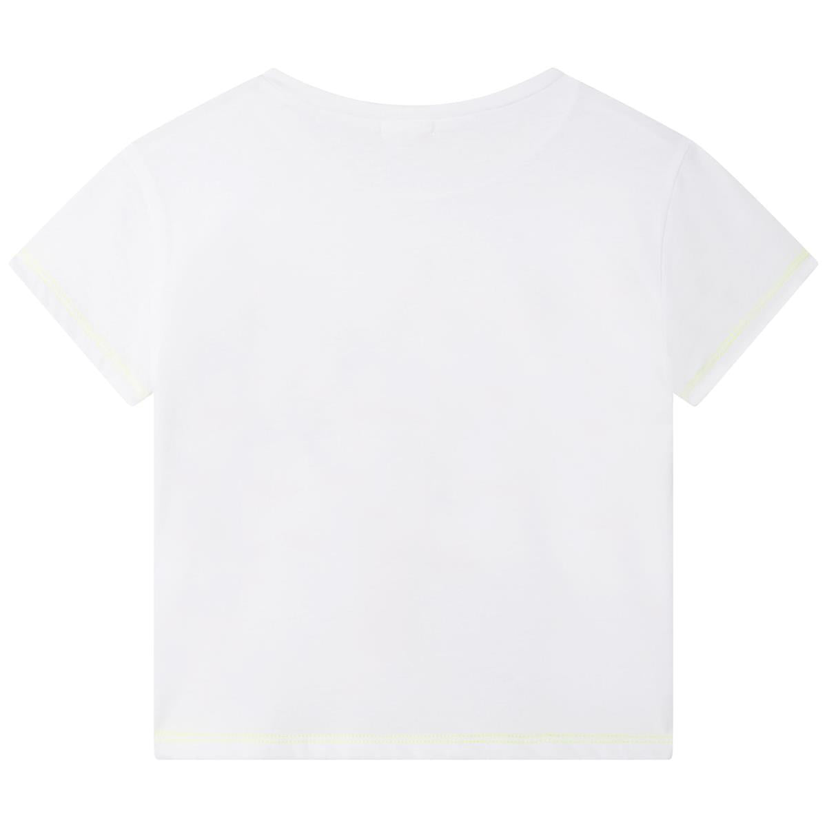 Girls White Printed T-Shirt