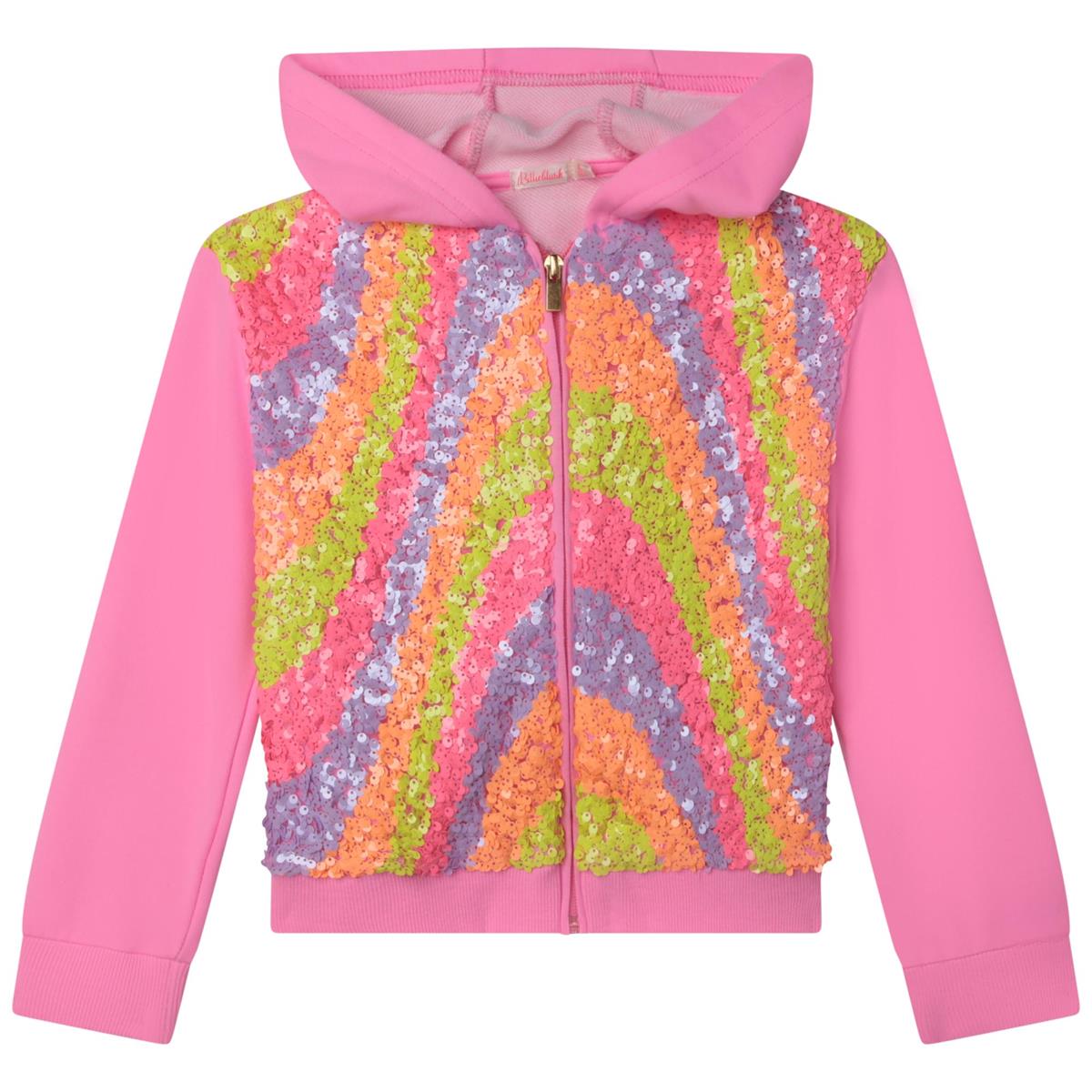 Girls Multicolor Sequin Zip-Up Top