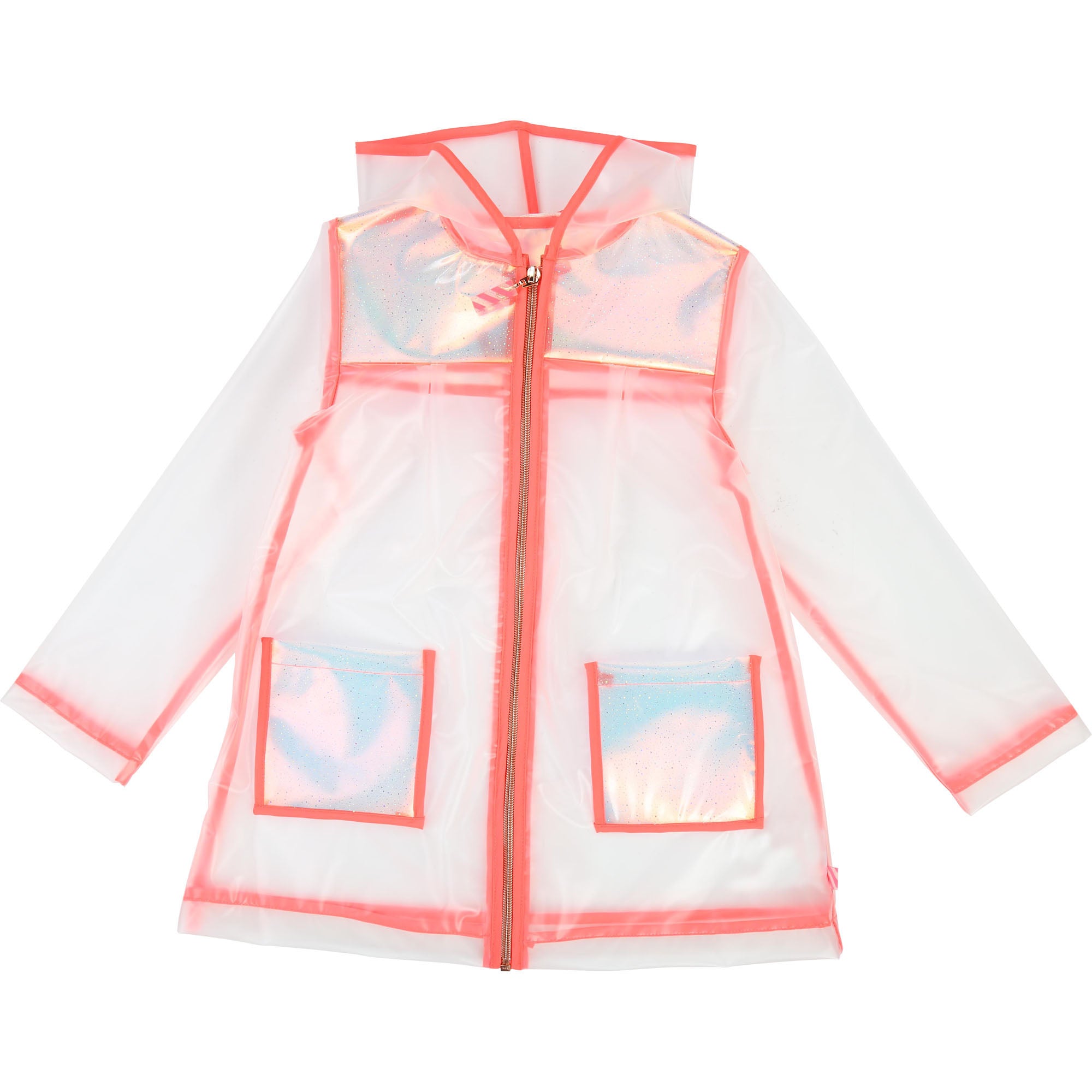 Girls White & Pink Raincoat