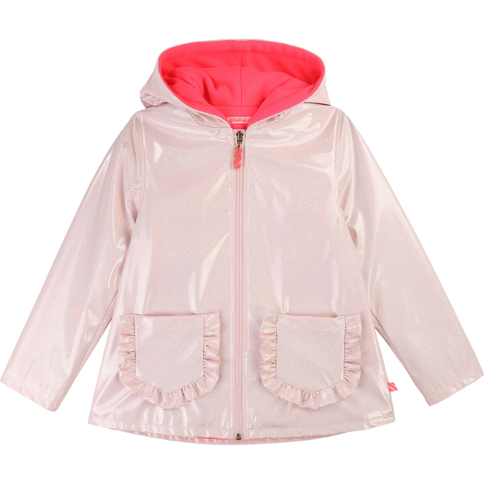 Girls Light Pink Hooded Coat