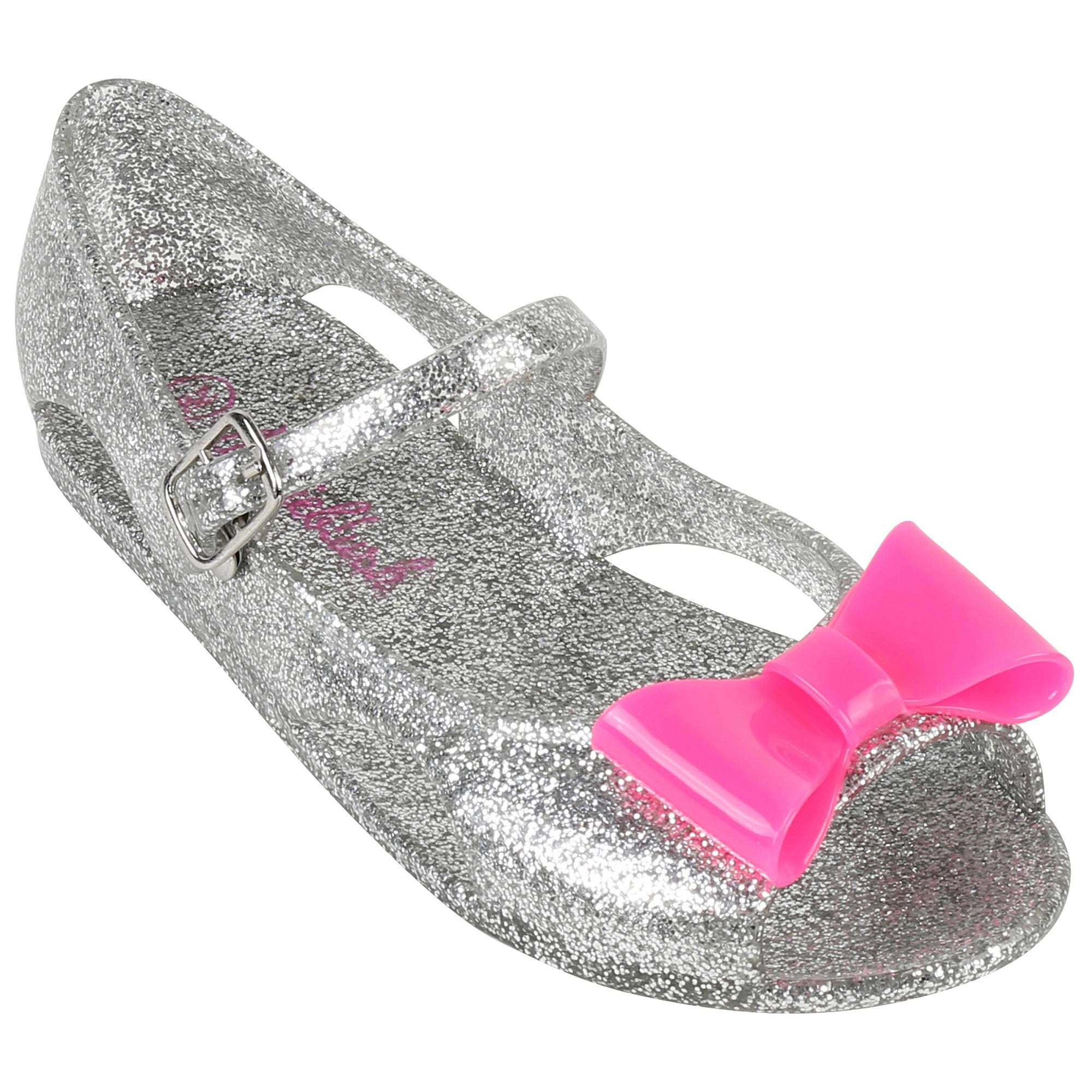 Girls Grey Sandales With Pink Bow