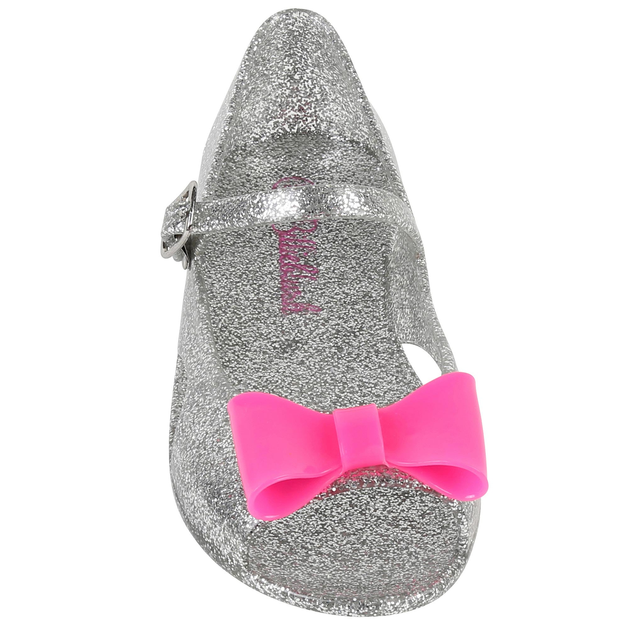Girls Grey Sandales With Pink Bow