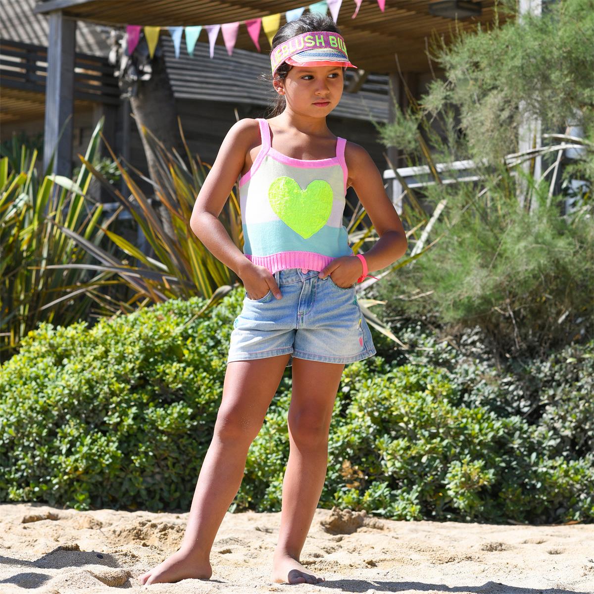 Girls Multicolor Stripes Vest