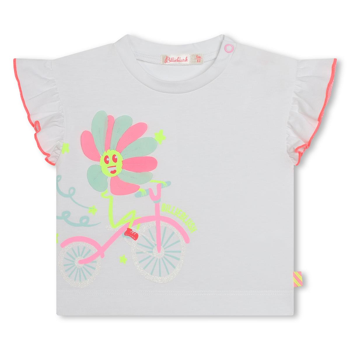 Baby Girls White Cotton T-Shirt