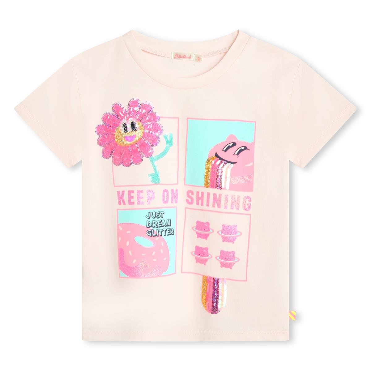 Girls Light Pink Cotton T-Shirt