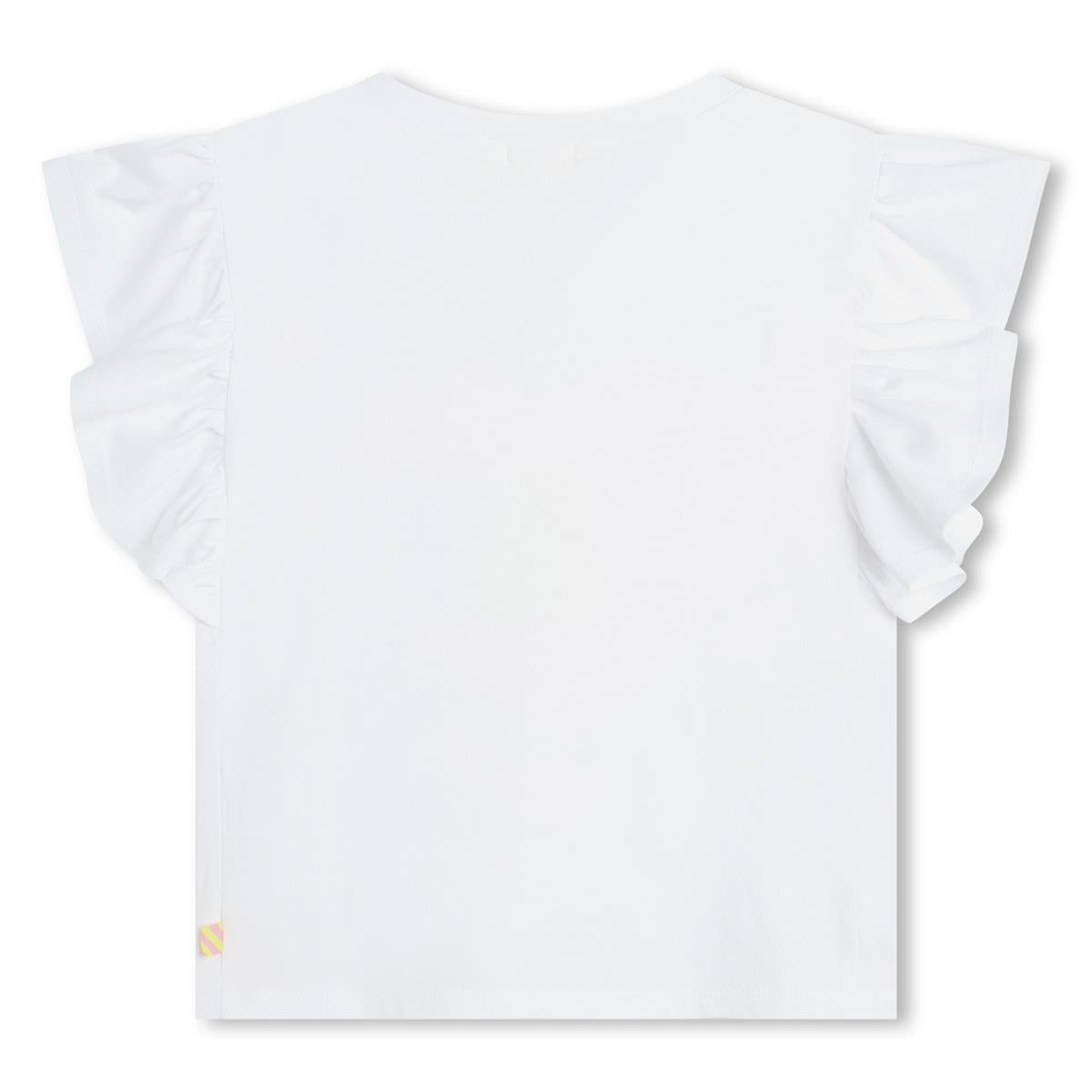 Girls White Cotton T-Shirt