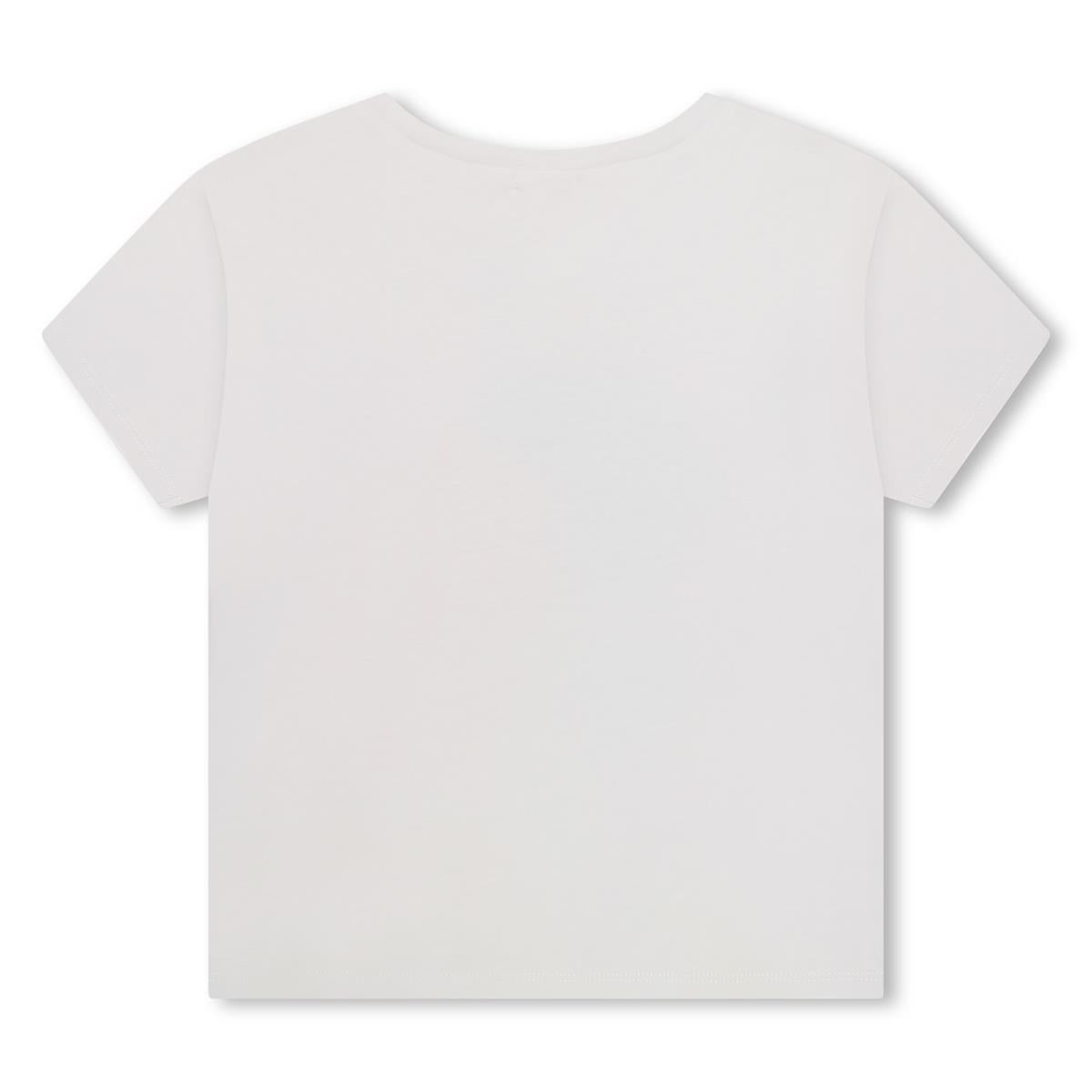 Girls White Cotton T-Shirt