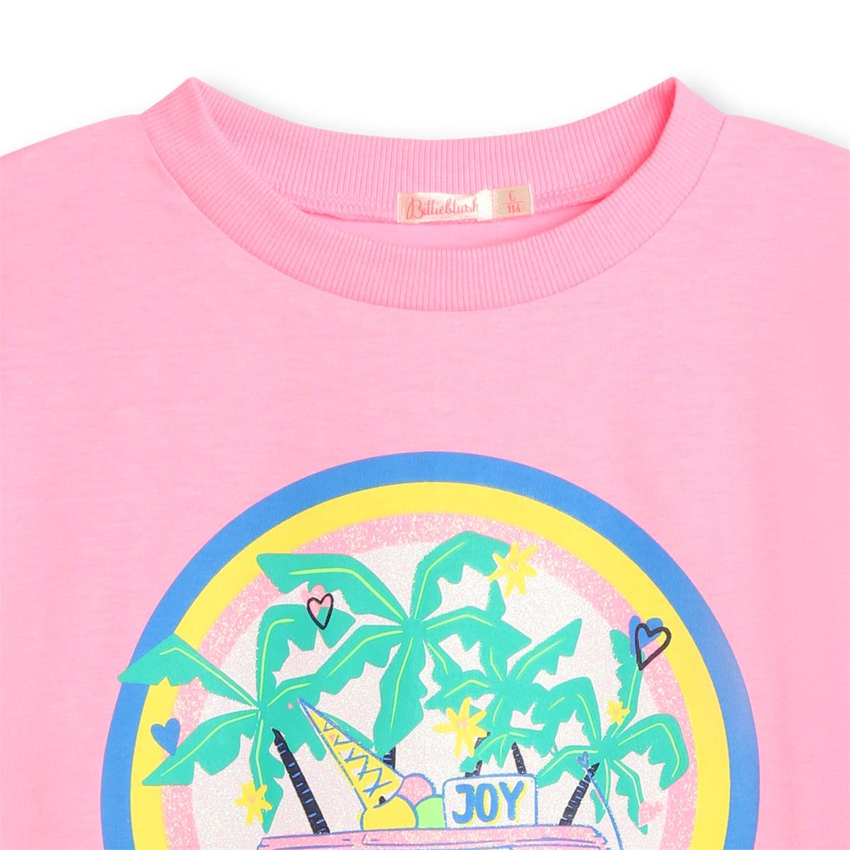 Girls Pink Printed T-Shirt