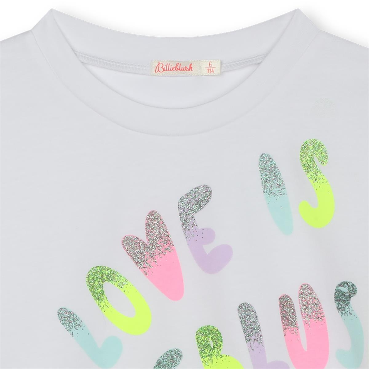 Girls White Cotton T-Shirt