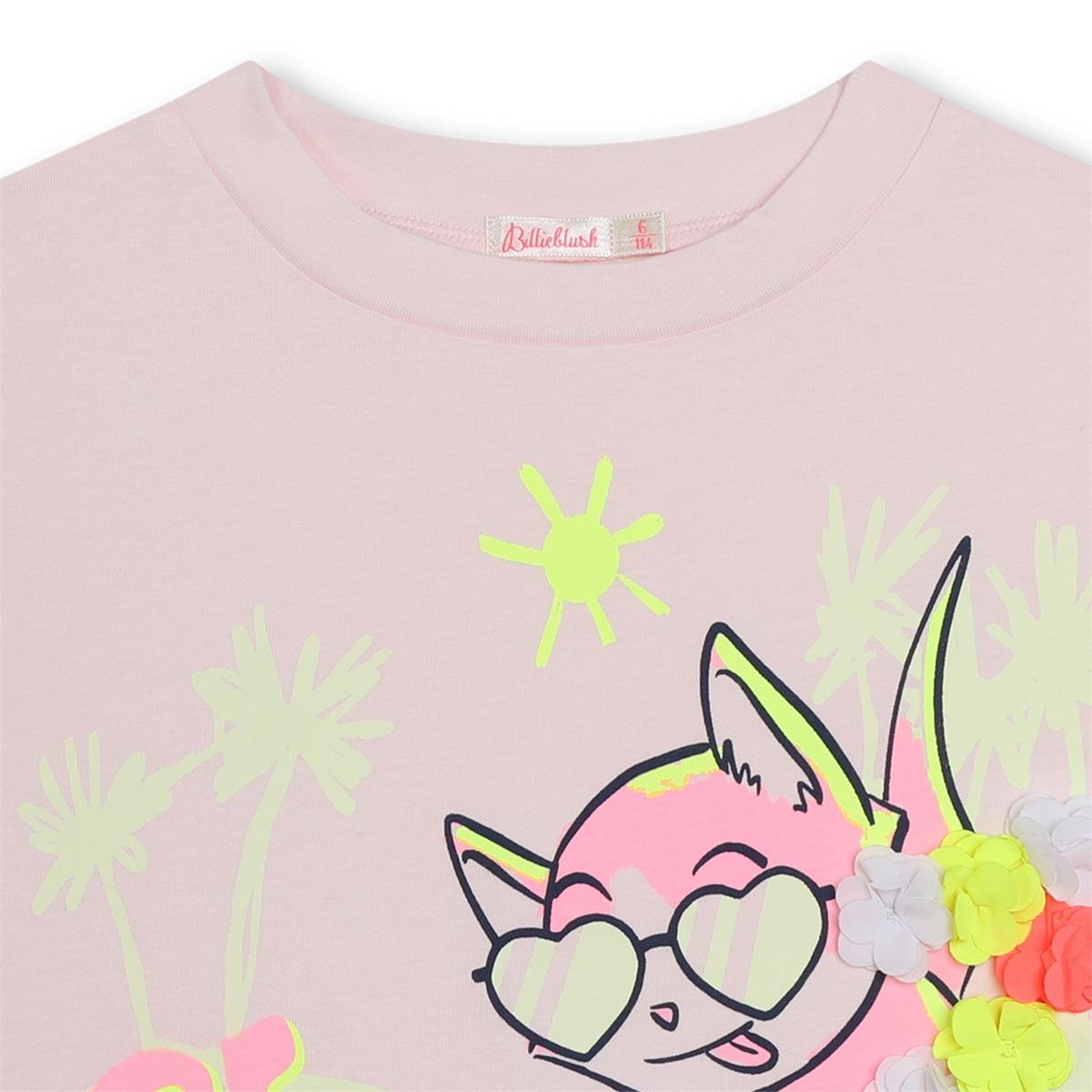 Girls Light Pink Cotton T-Shirt