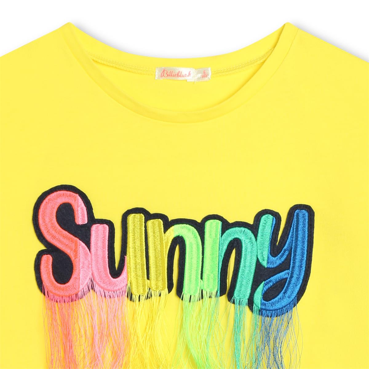 Girls Yellow Cotton T-Shirt