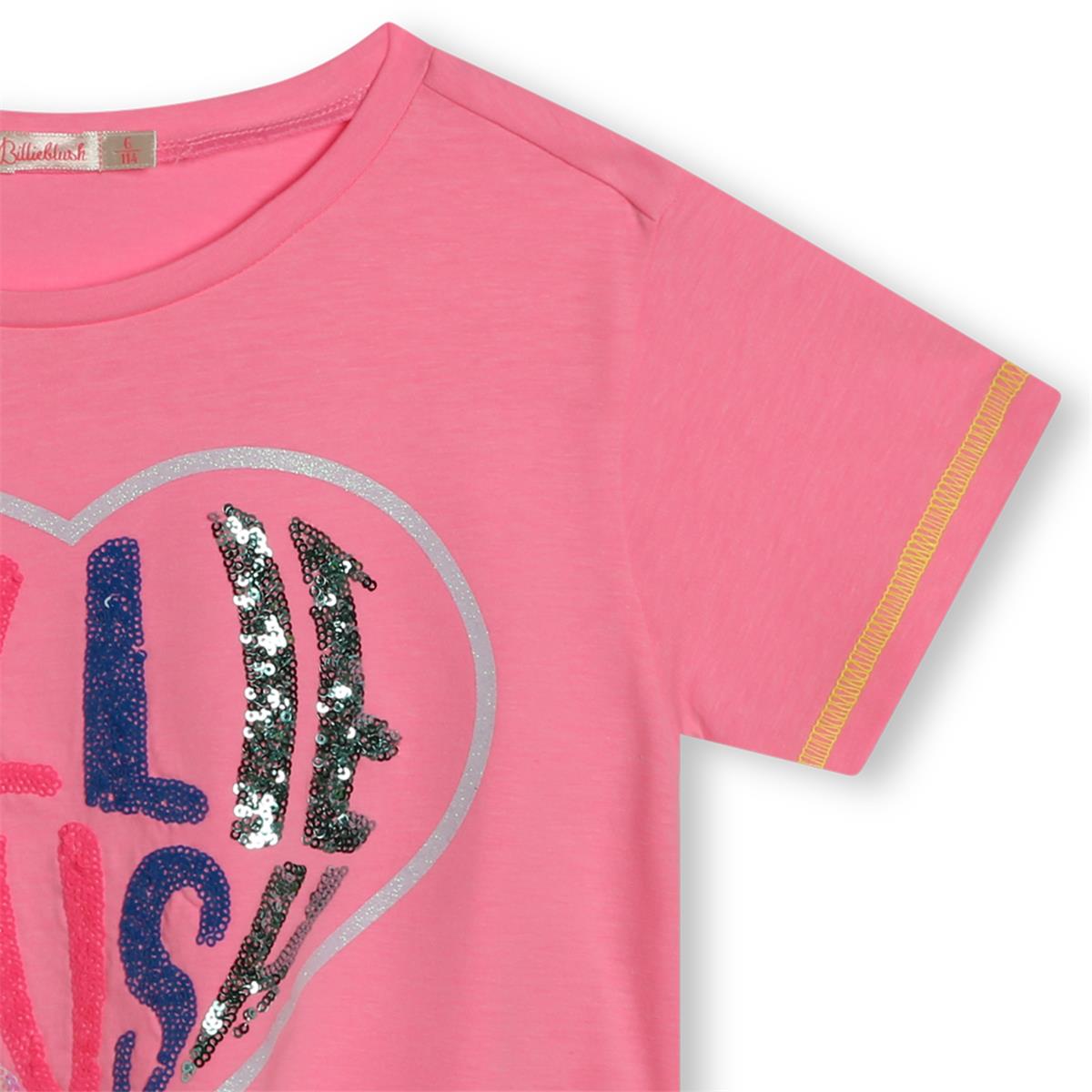 Girls Pink Sequin T-Shirt