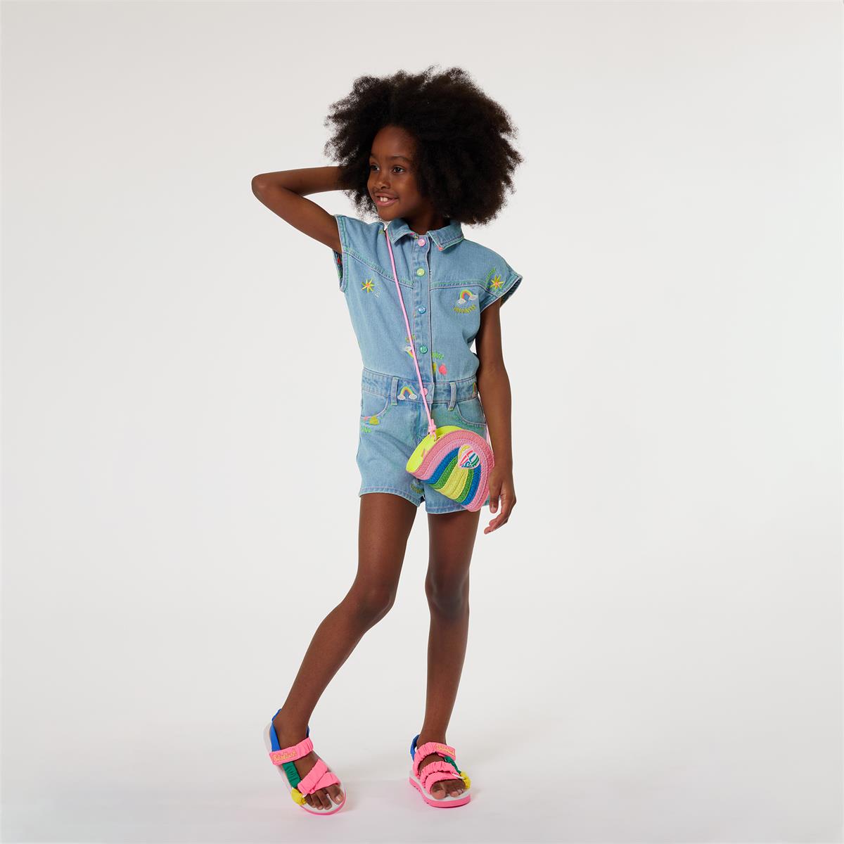 Girls Blue Denim Jumpsuit