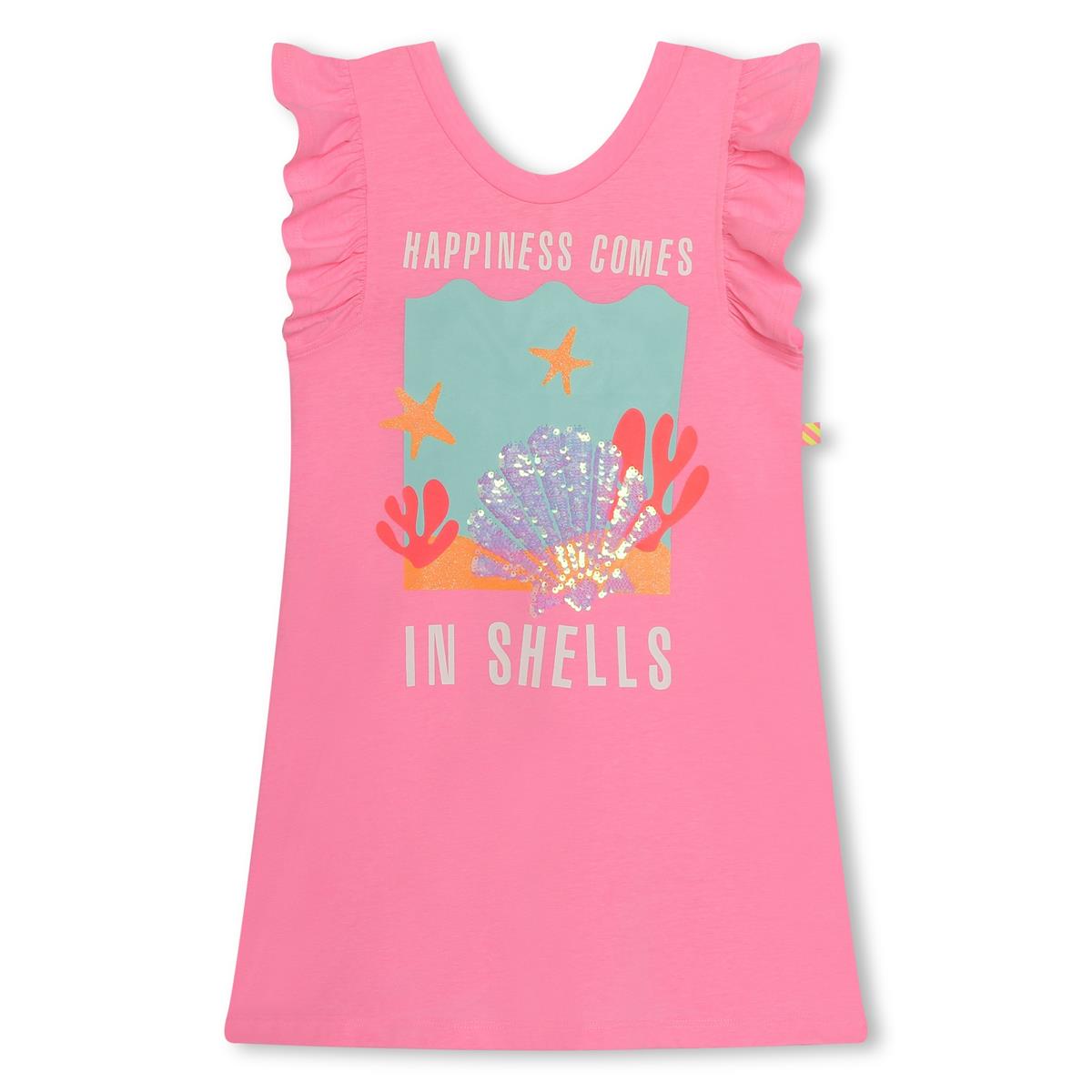 Girls Pink Printed Dress