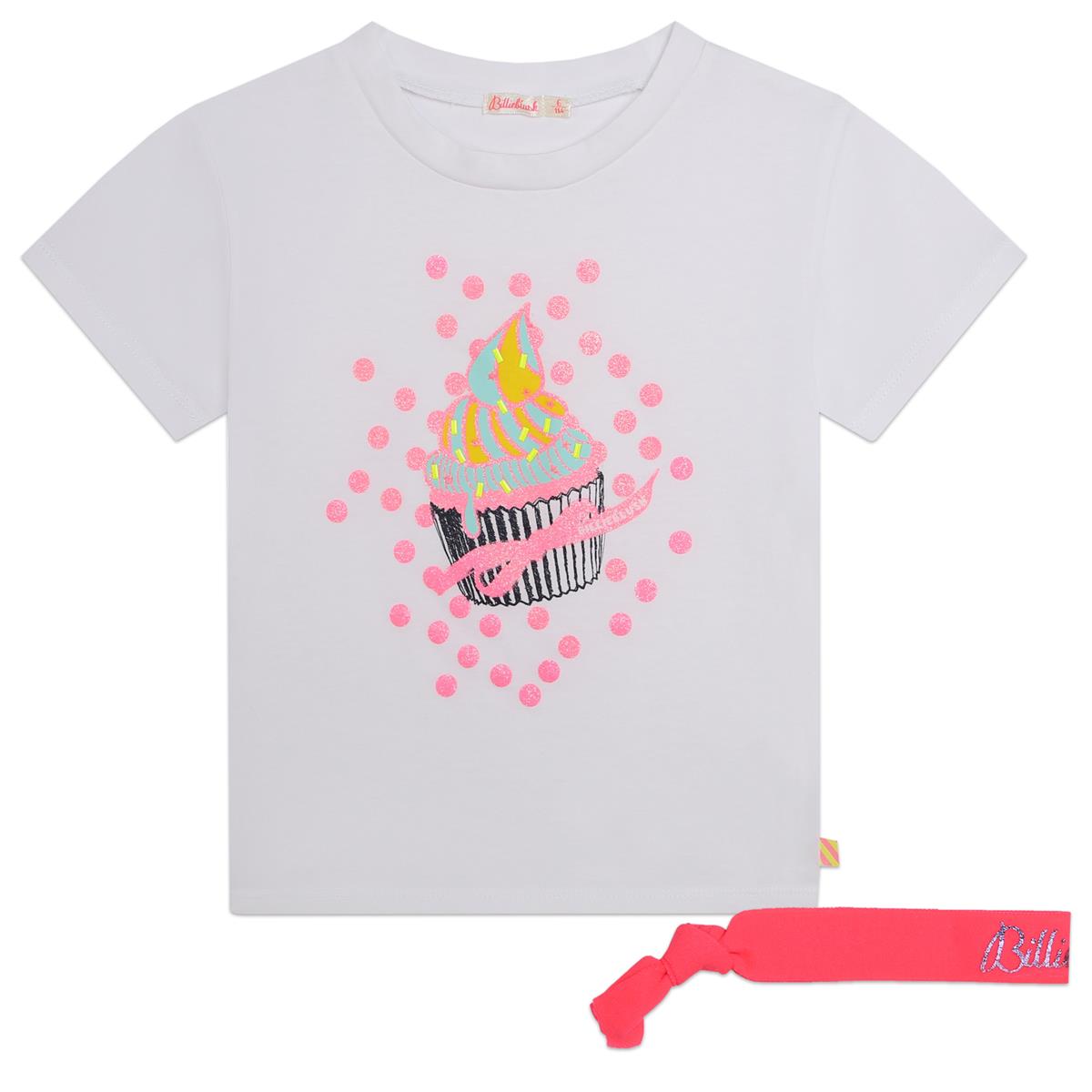 Girls White Cotton T-Shirt