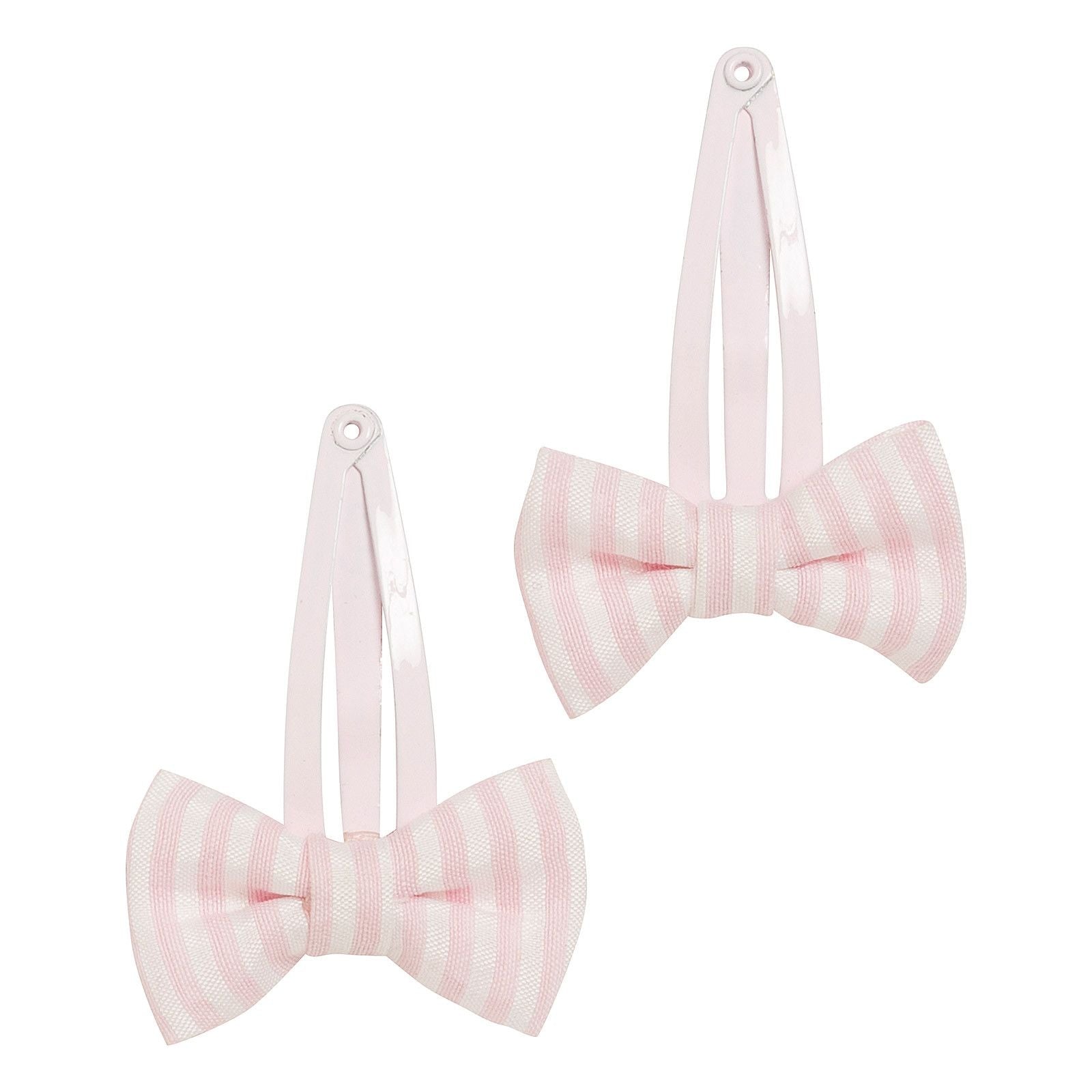 Girls White&Pink Striped Bow Trims Hair Clip - CÉMAROSE | Children's Fashion Store
