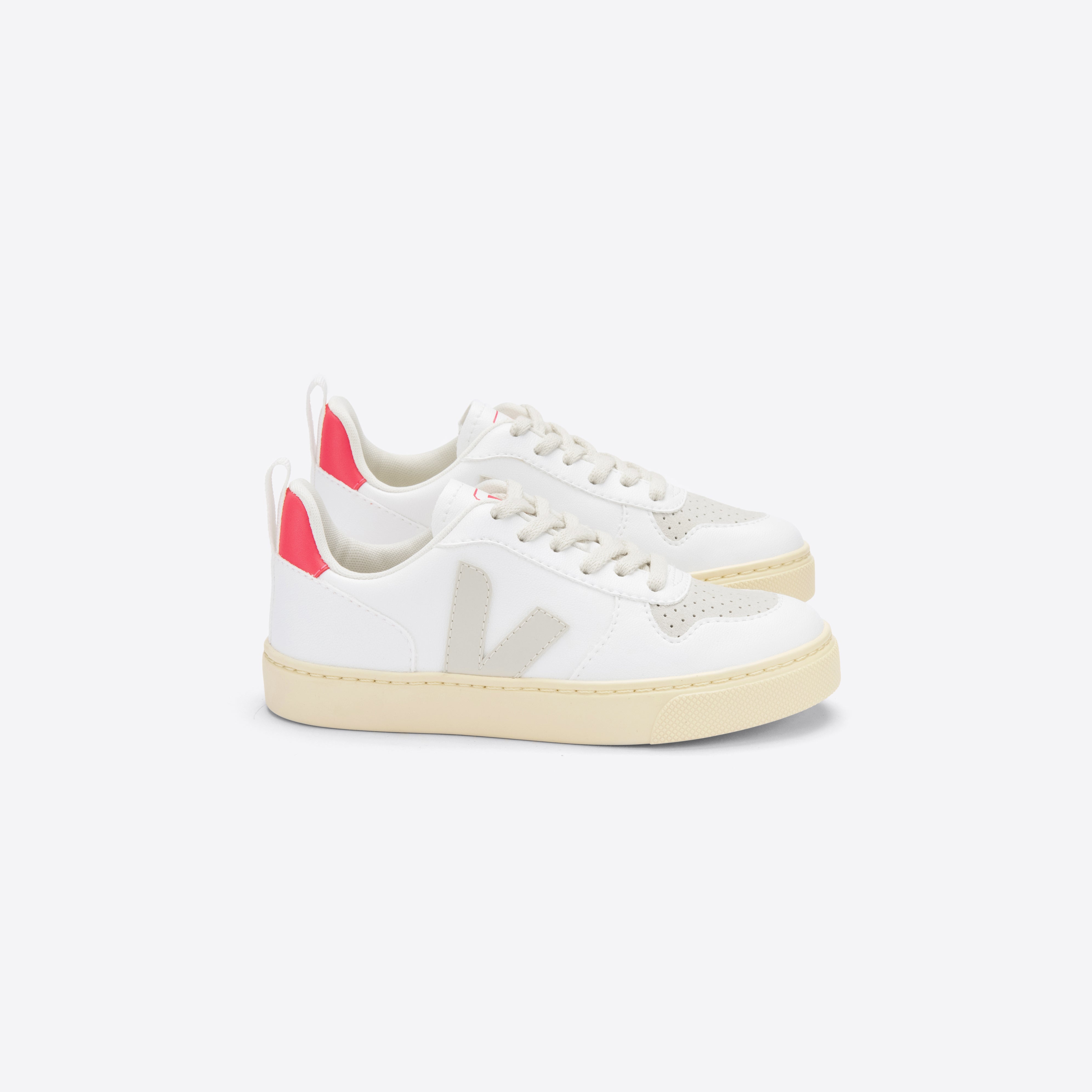 Boys & Girls White "V-10 LACES" Shoes